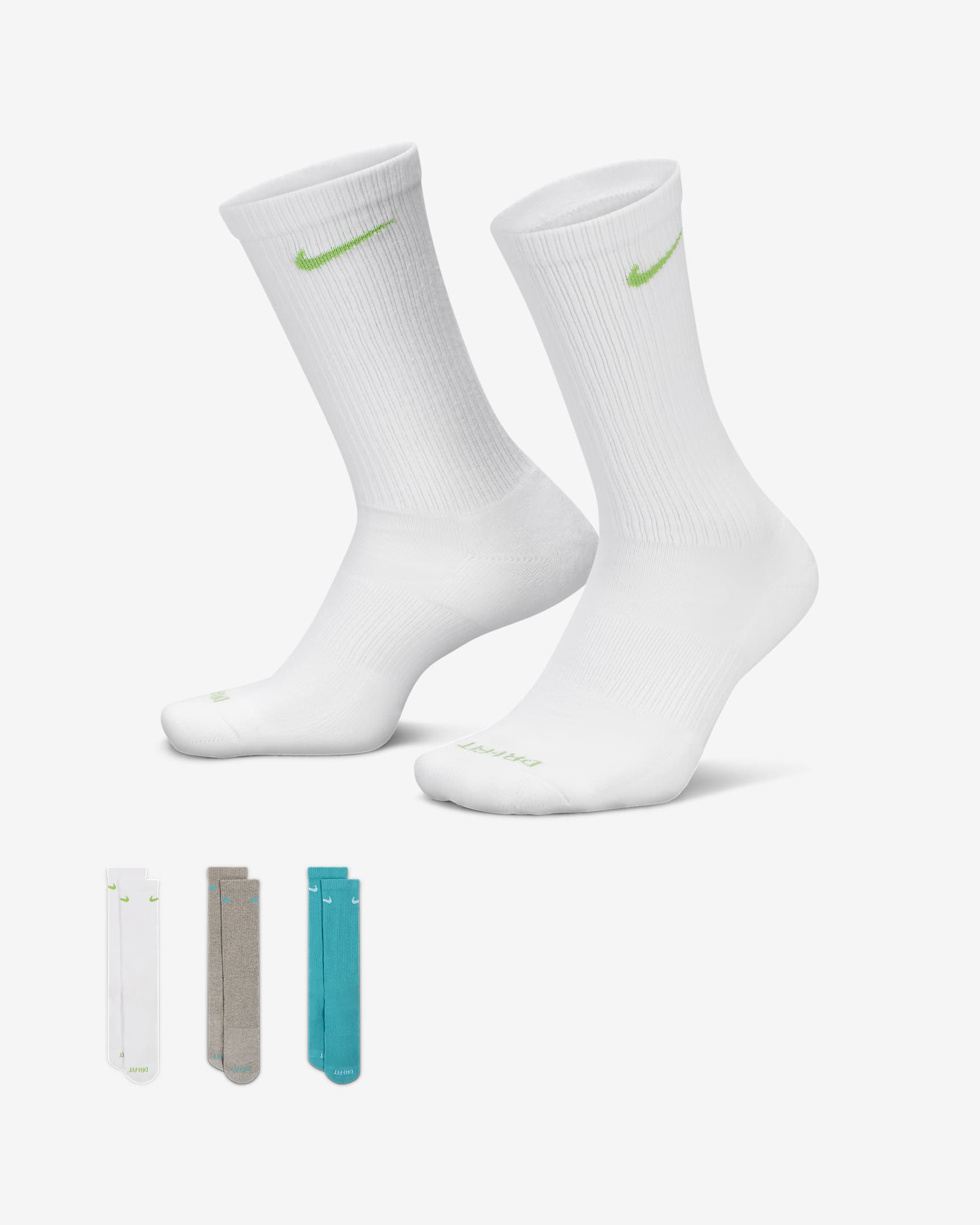 Nike Everyday Plus Cushioned Training Crew Socks (3 Pairs) - Multi-Colour