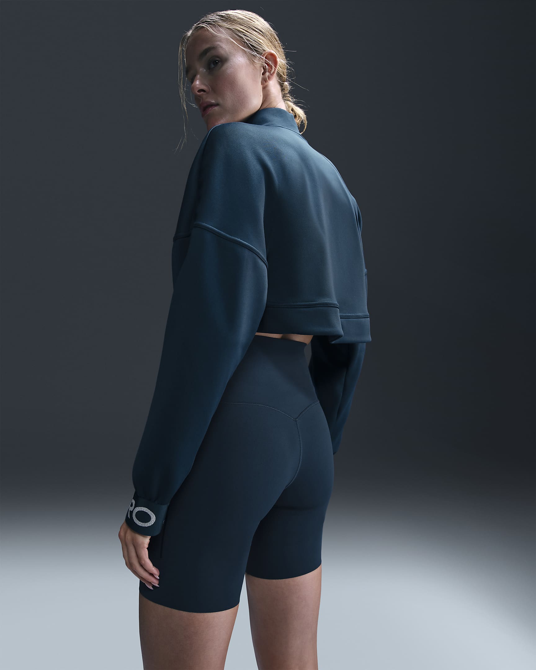 Nike Pro-trøje i fleece til kvinder - Armory Navy