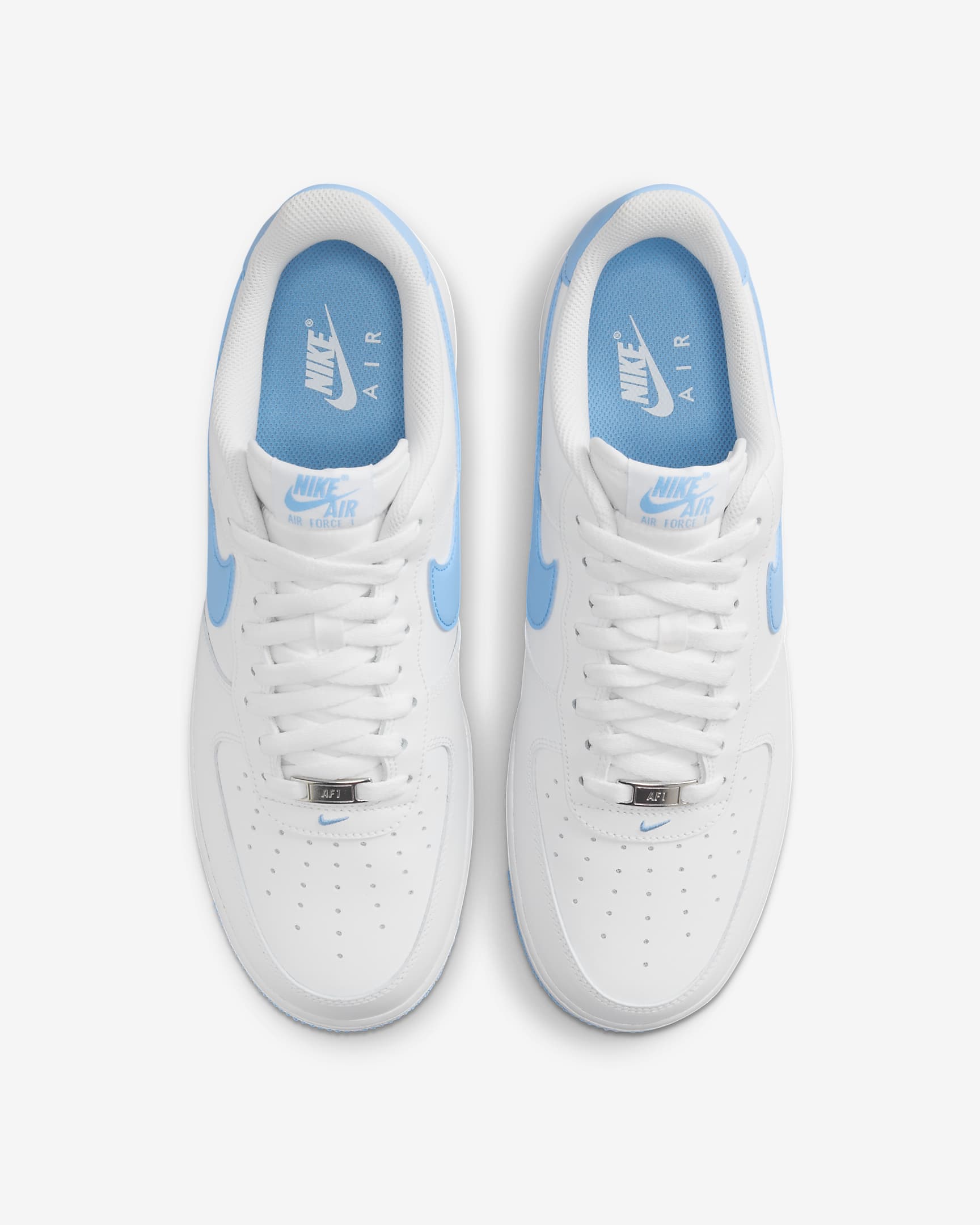 Nike Air Force 1 '07 男鞋 - 白色/白色/Aquarius Blue