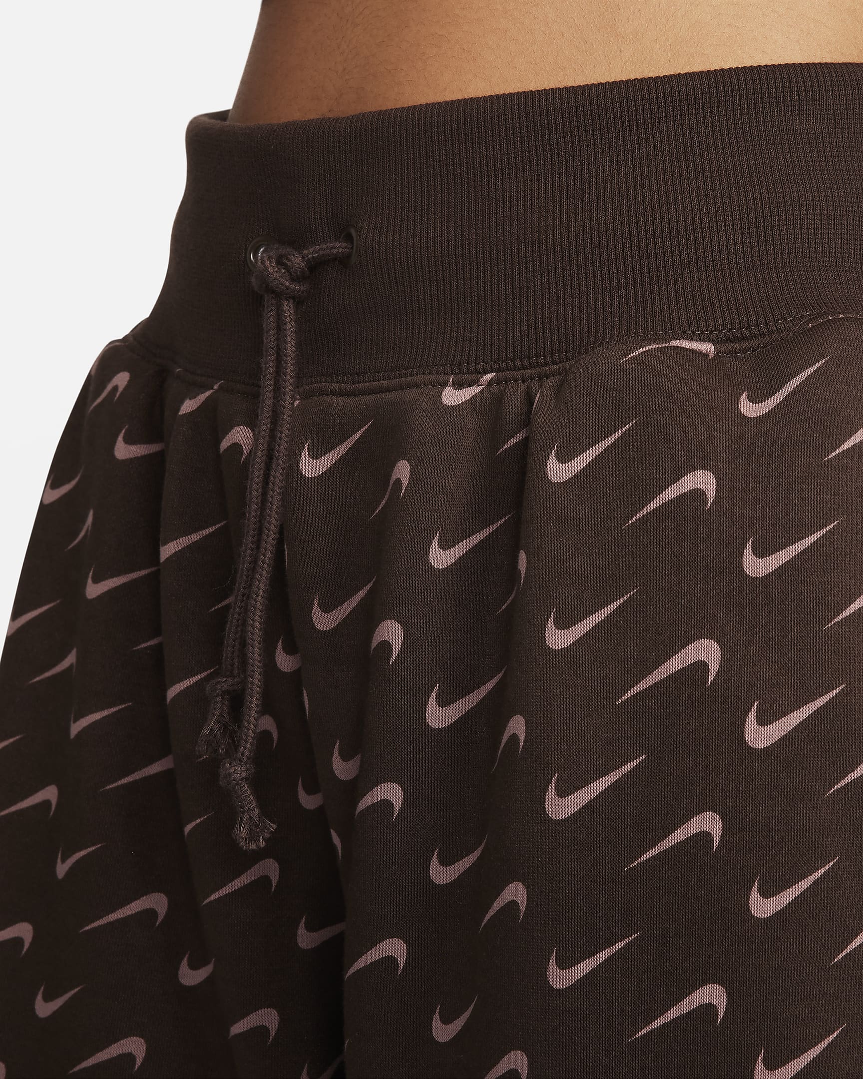 Nike Sportswear Phoenix Fleece Women's Oversized Printed Tracksuit Bottoms - Baroque Brown