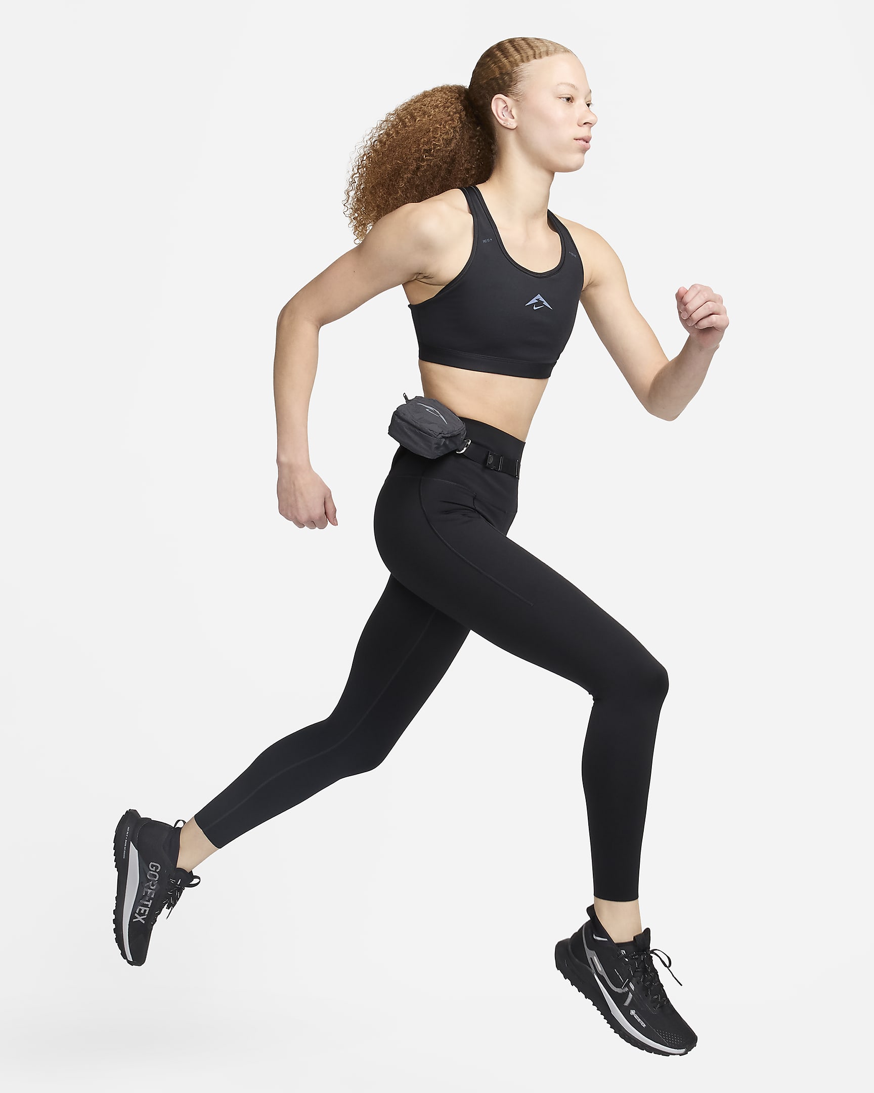 Nike Trail Go Leggings de 7/8 de sujeción firme con bolsillos - Mujer - Negro/Dark Smoke Grey/Dark Smoke Grey