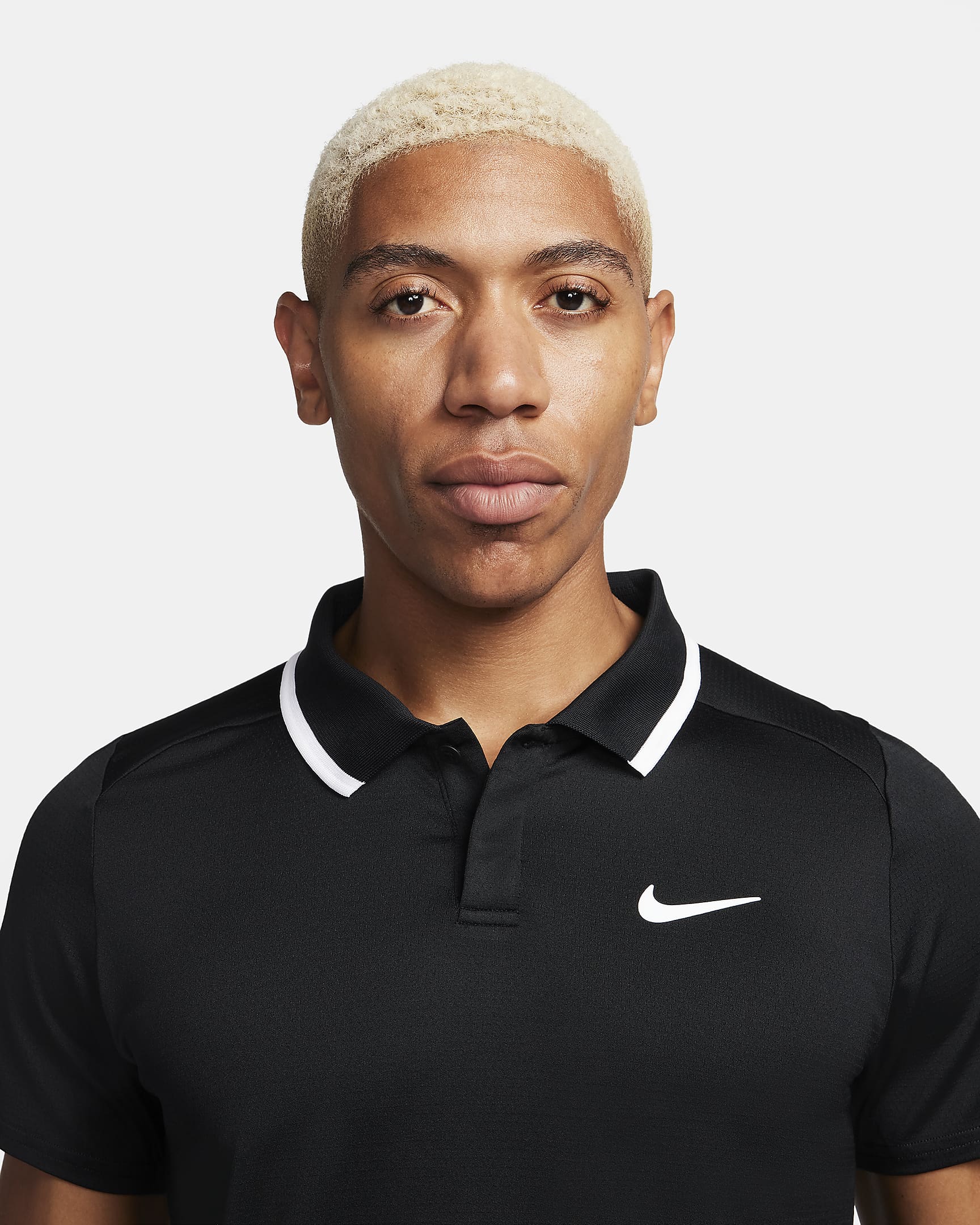 NikeCourt Advantage Men's Tennis Polo - Black/White/White