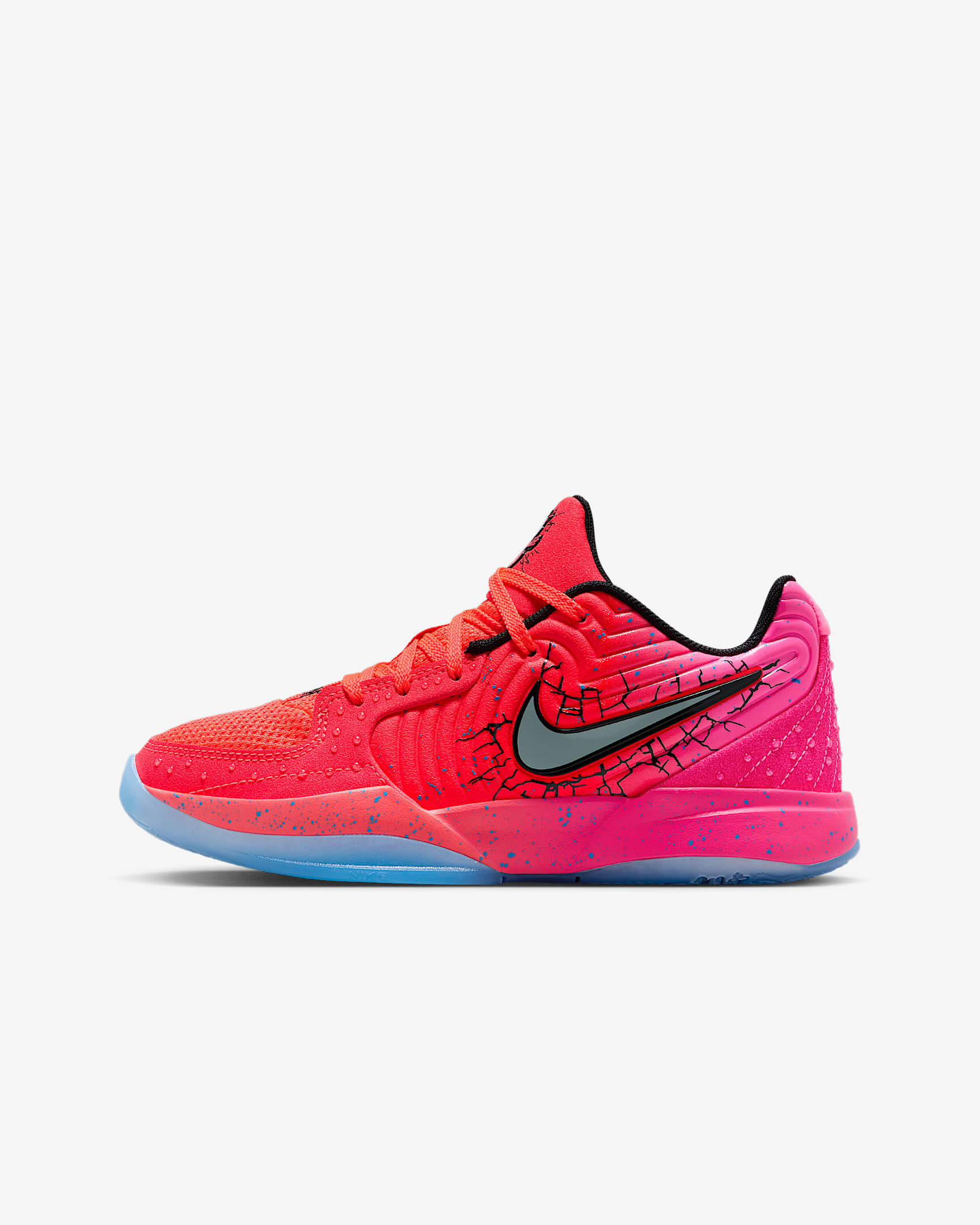 Tenis de básquetbol para niños grandes Ja 2 "Tropical Punch" - Carmesí brillante/Hiperrosa/Negro/Plata liso