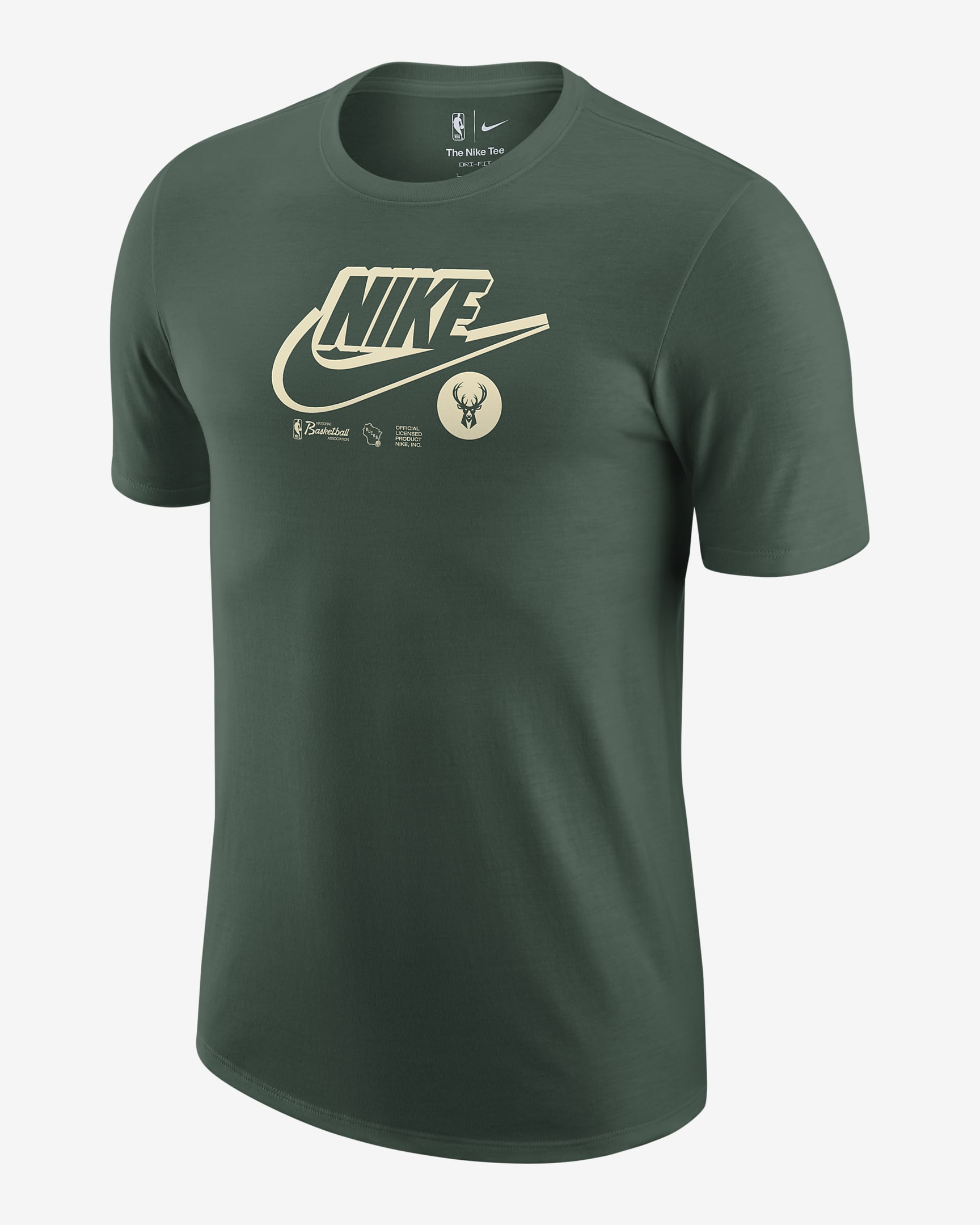Milwaukee Bucks Logo Men's Nike Dri-FIT NBA T-Shirt - Fir