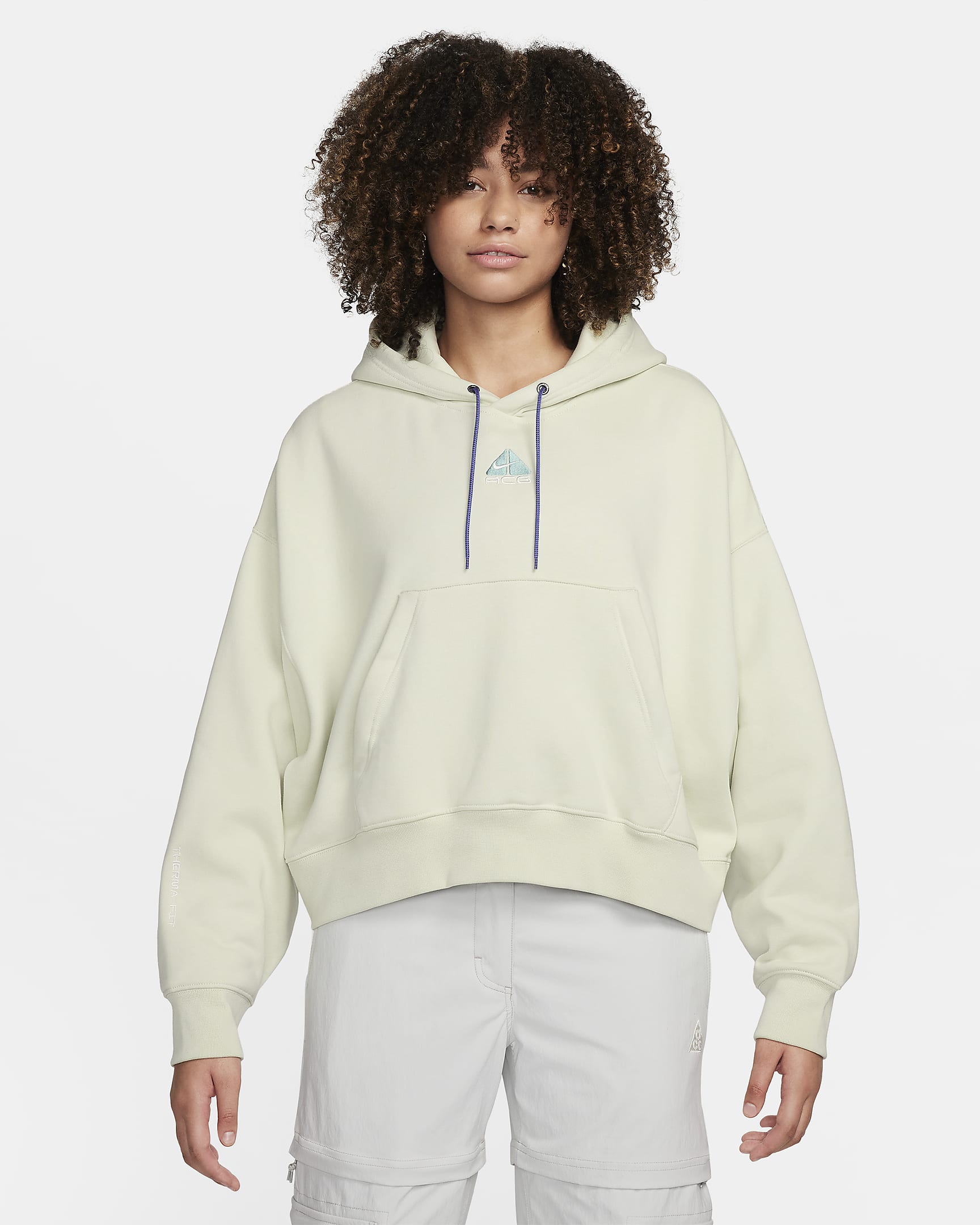 Nike ACG Therma-FIT Women's "Tuff Knit" Fleece Hoodie - Sea Glass/Summit White