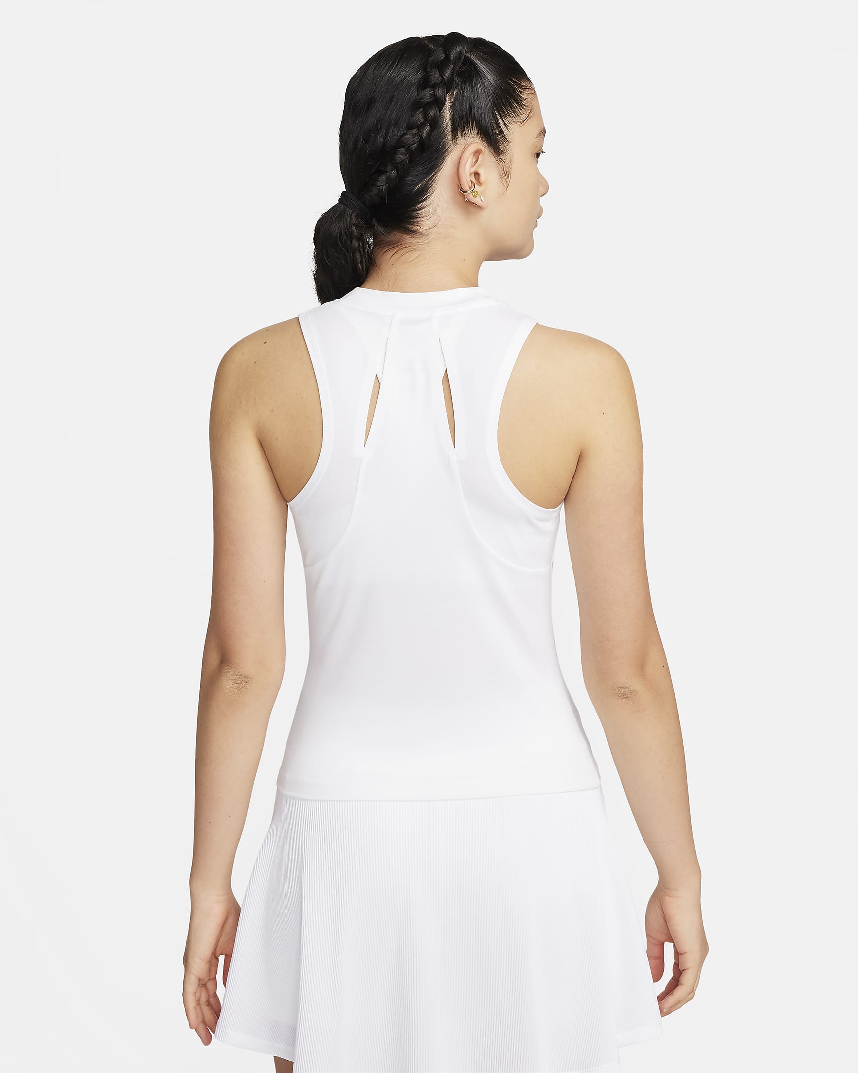 Camiseta de tirantes de tenis Dri-FIT para mujer NikeCourt Advantage - Blanco/Blanco/Negro