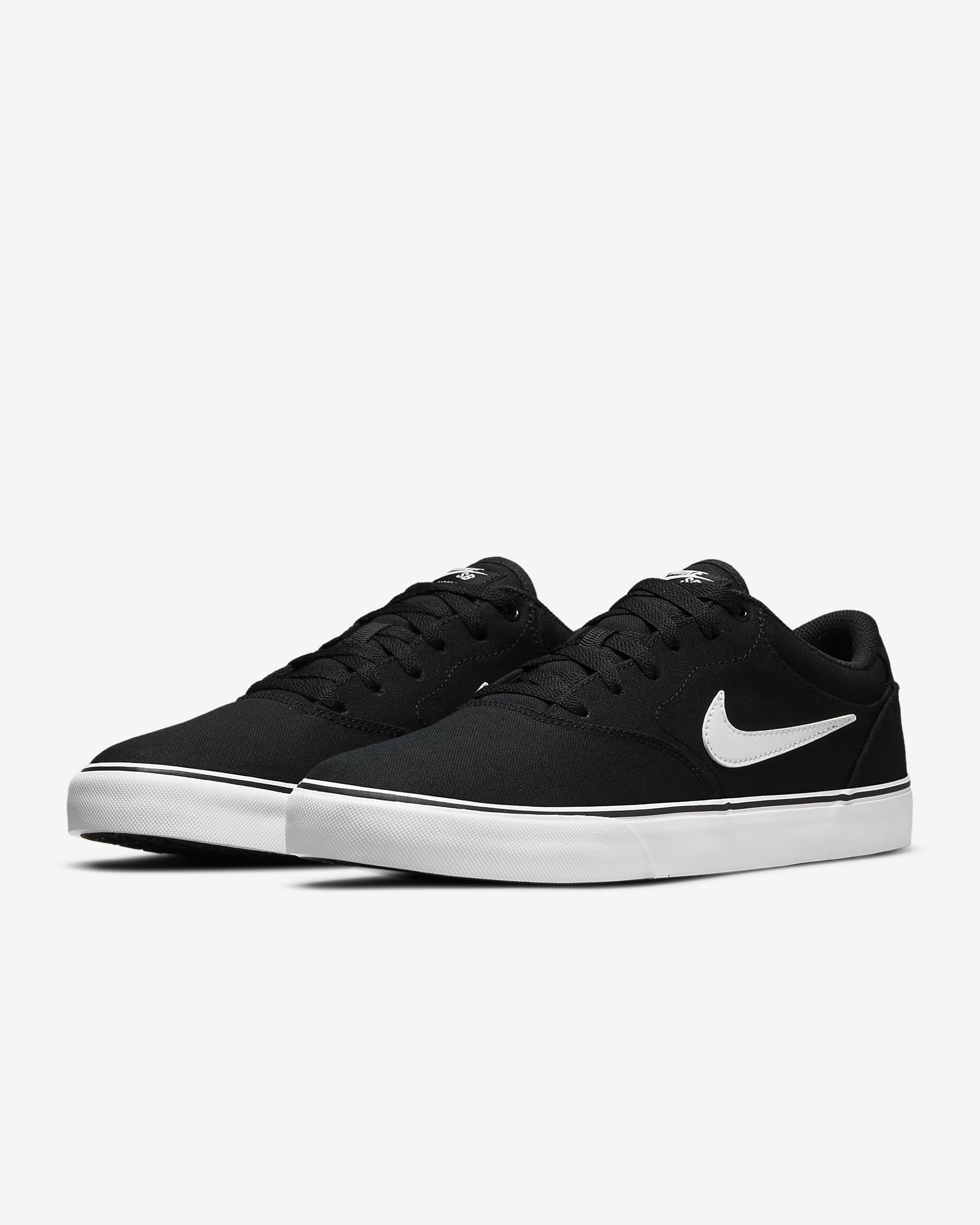 Nike SB Chron 2 Canvas Skate Shoe - Black/Black/White