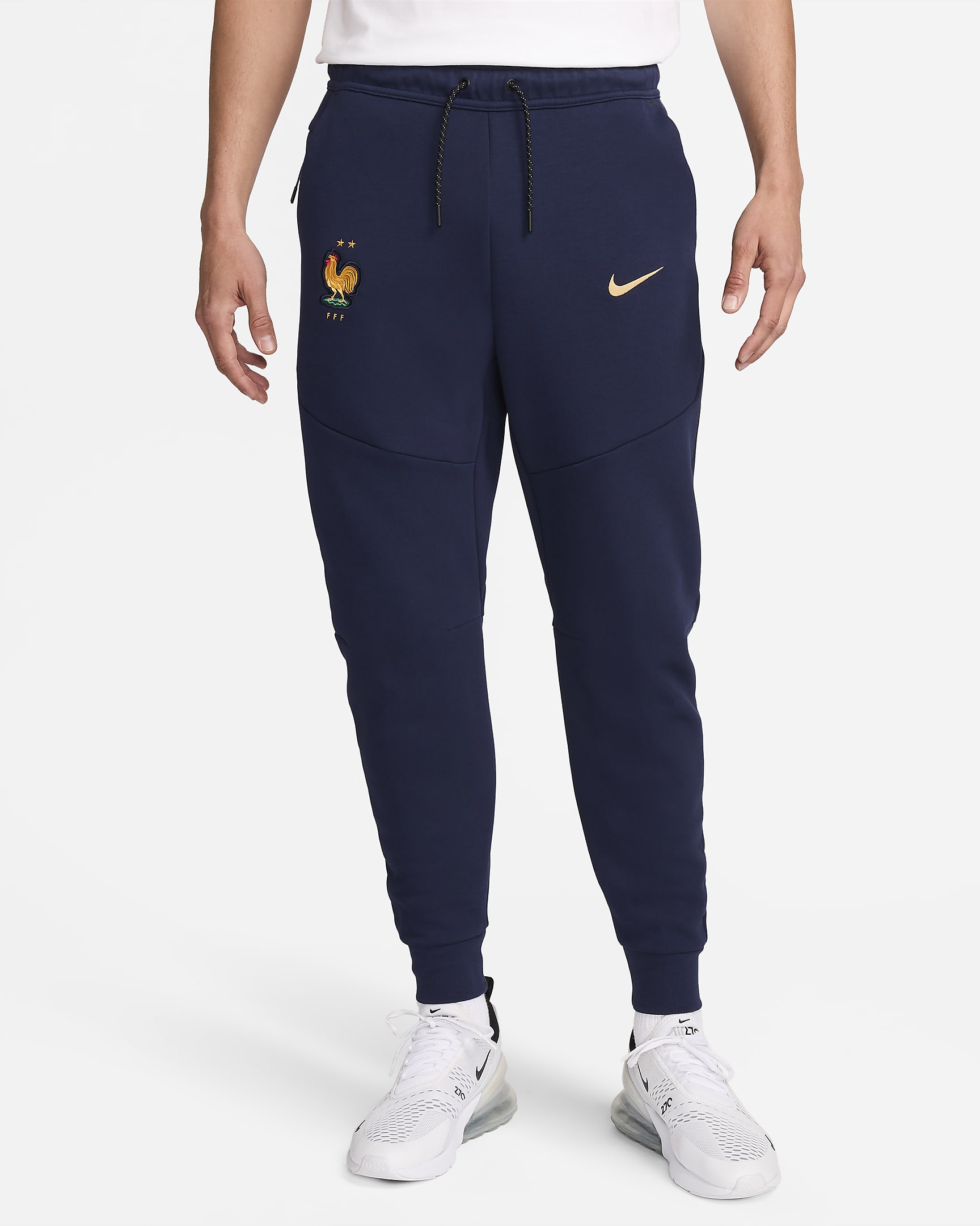 Pantalon de jogging Nike Football FFF Tech Fleece pour homme - Blackened Blue/Club Gold