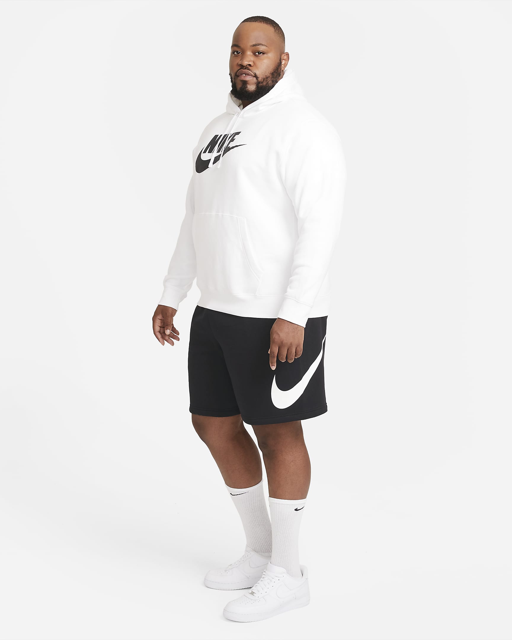 Nike Sportswear Club mintás férfi rövidnadrág - Fekete/Fehér/Fehér