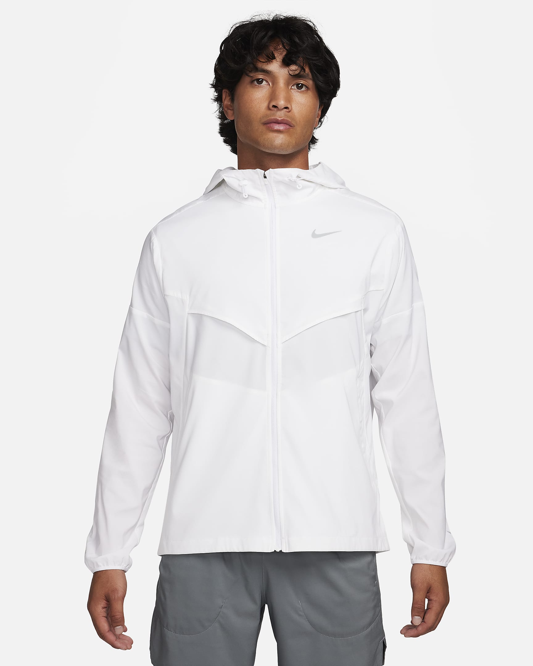 Chamarra de correr Repel para hombre Nike Windrunner - Blanco/Blanco