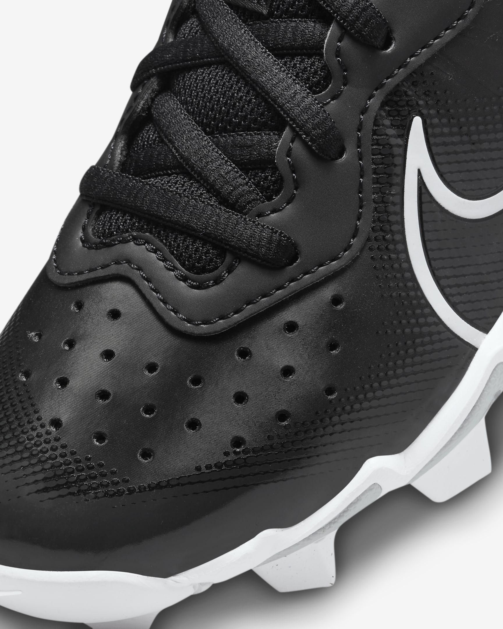 Tacos de béisbol para niños talla pequeña/grande Nike Alpha Huarache 4 Keystone - Negro/Platino puro/Blanco