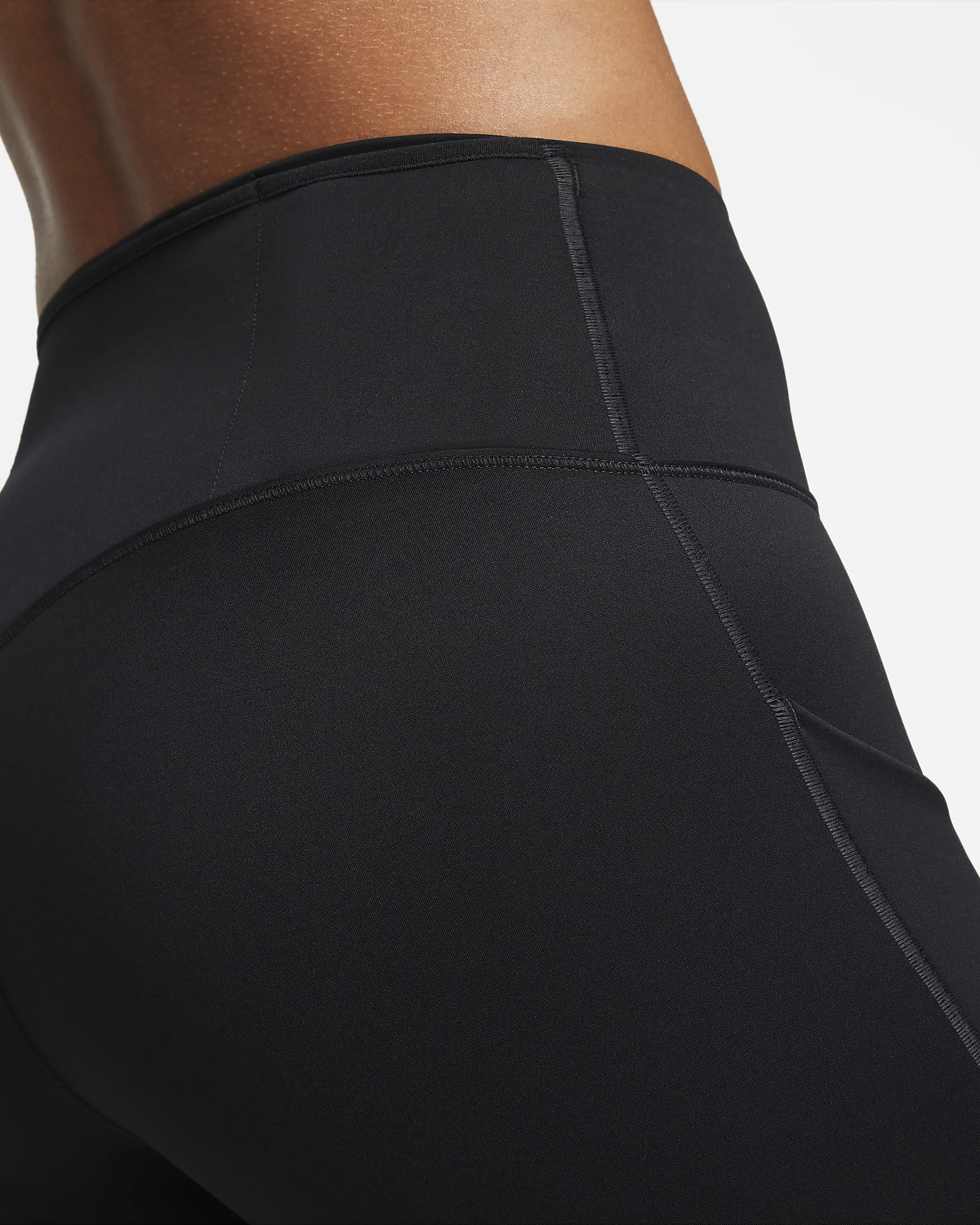 Nike Go Leggings de 7/8 de talle medio y sujeción firme con bolsillos - Mujer - Negro/Negro