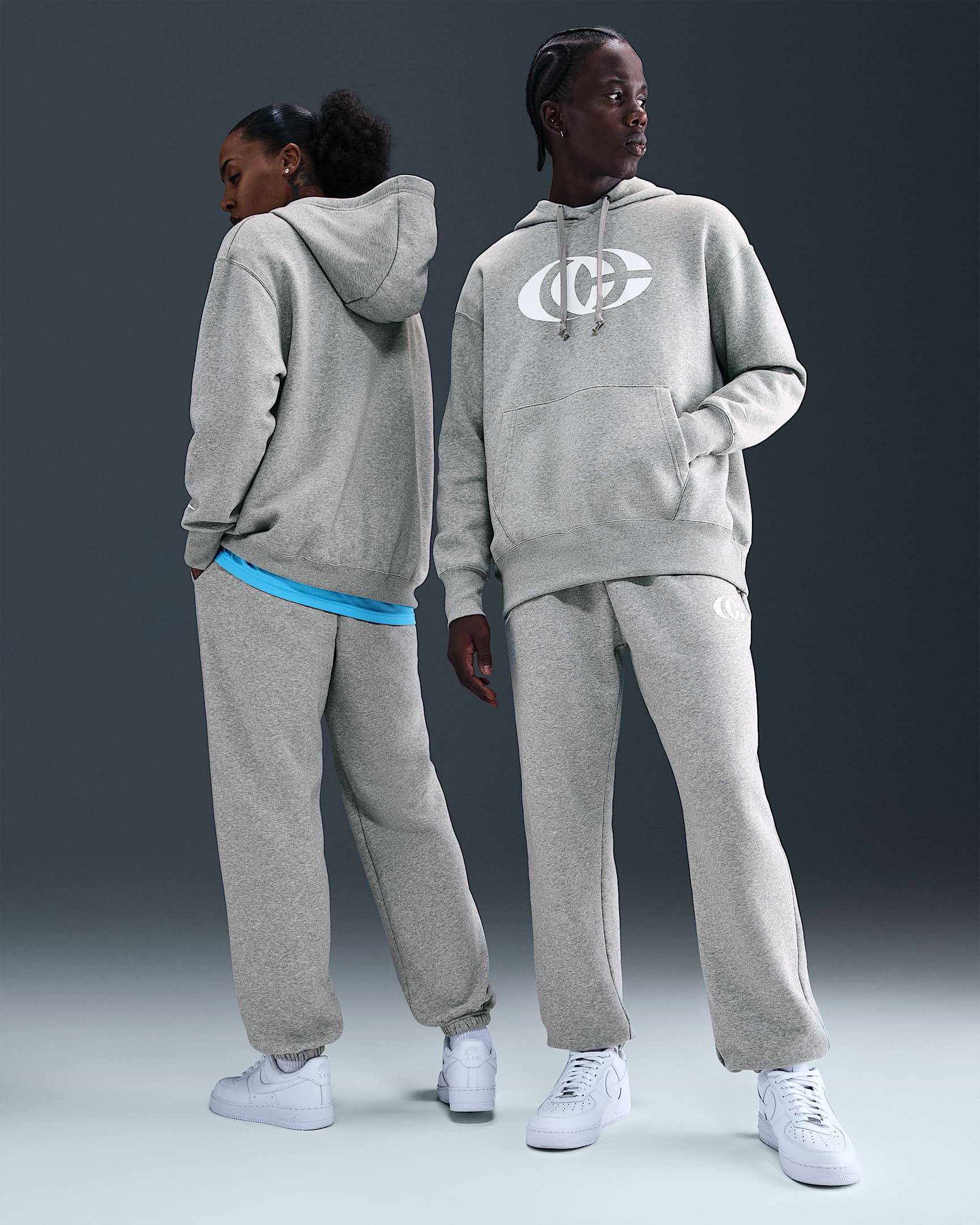 Caitlin Clark Nike Basketball Phoenix Fleece Pants - Dark Grey Heather/White/White