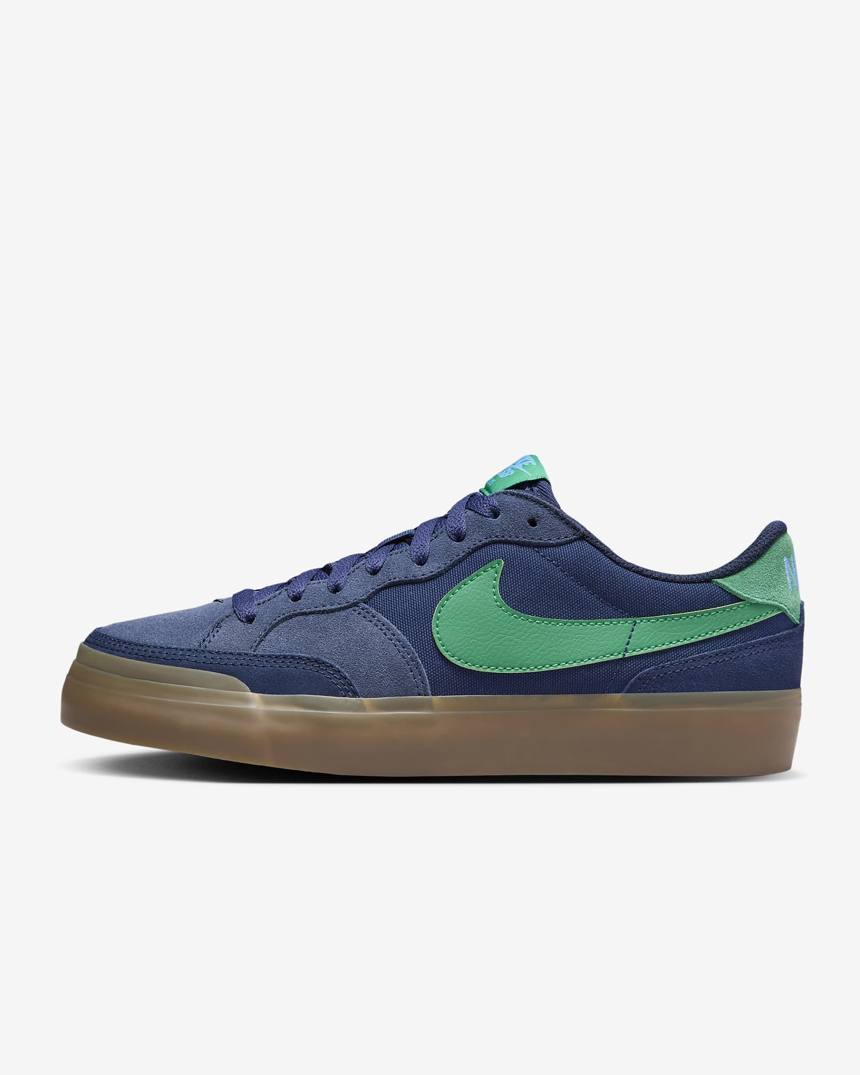 Nike SB Zoom Pogo Plus Skateboardschuh - Midnight Navy/Obsidian/Gum Medium Brown/Malachite