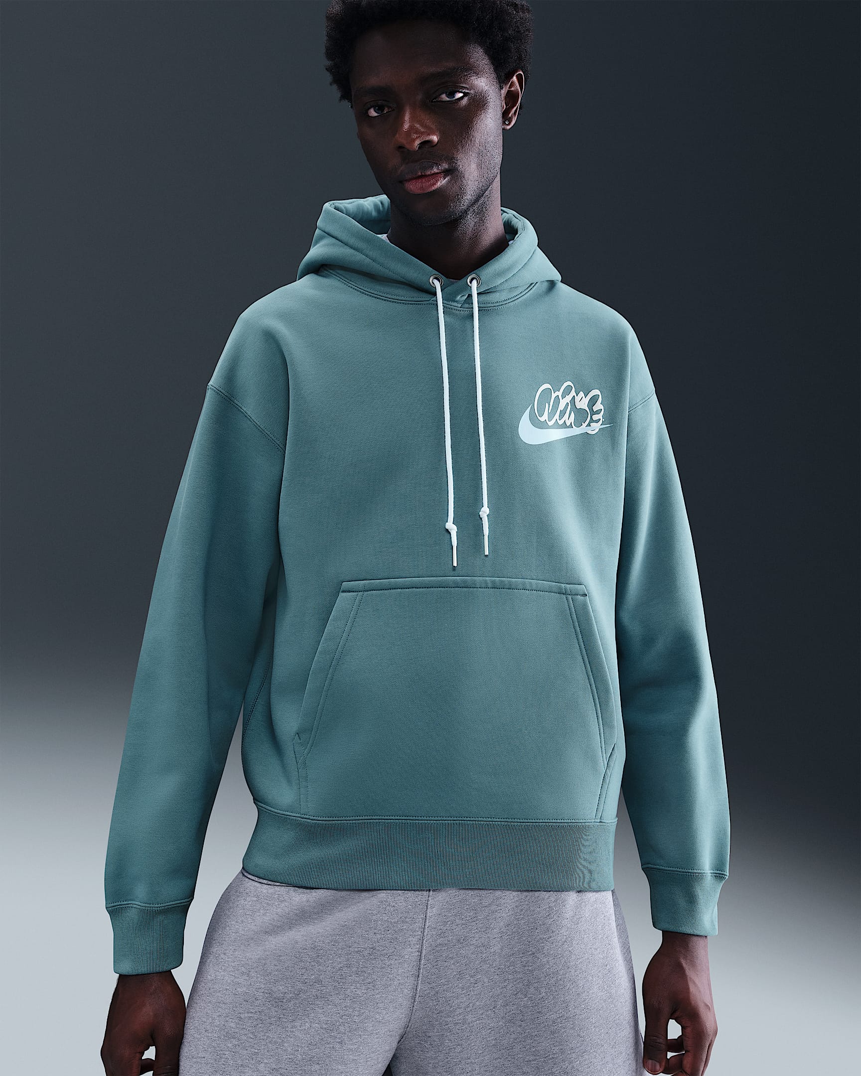 Nike Solo Swoosh Fleece-Hoodie für Herren - Smokey Blue