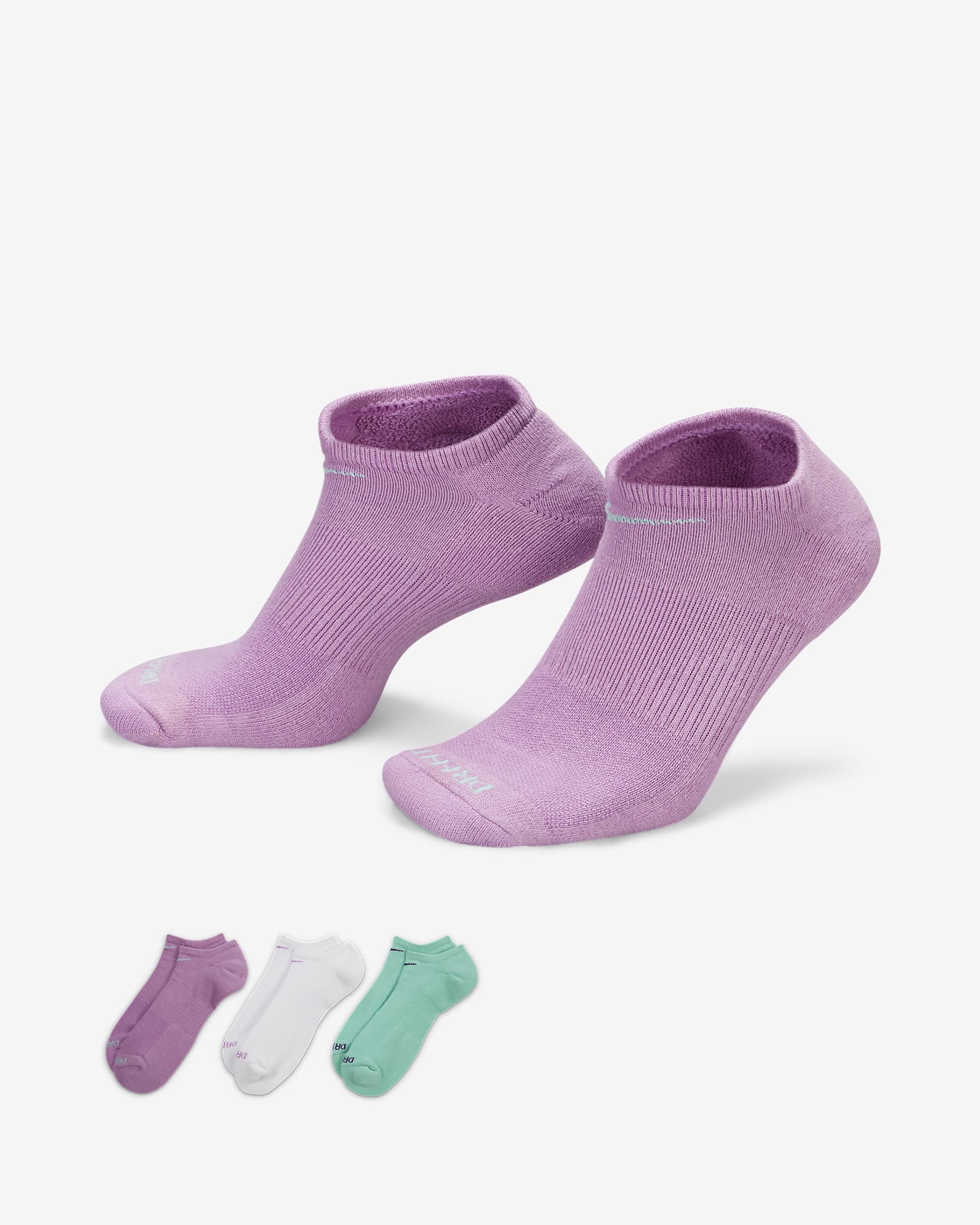 Nike Everyday Plus Cushion Training No-Show Socks (3 Pairs) - Multi-Color