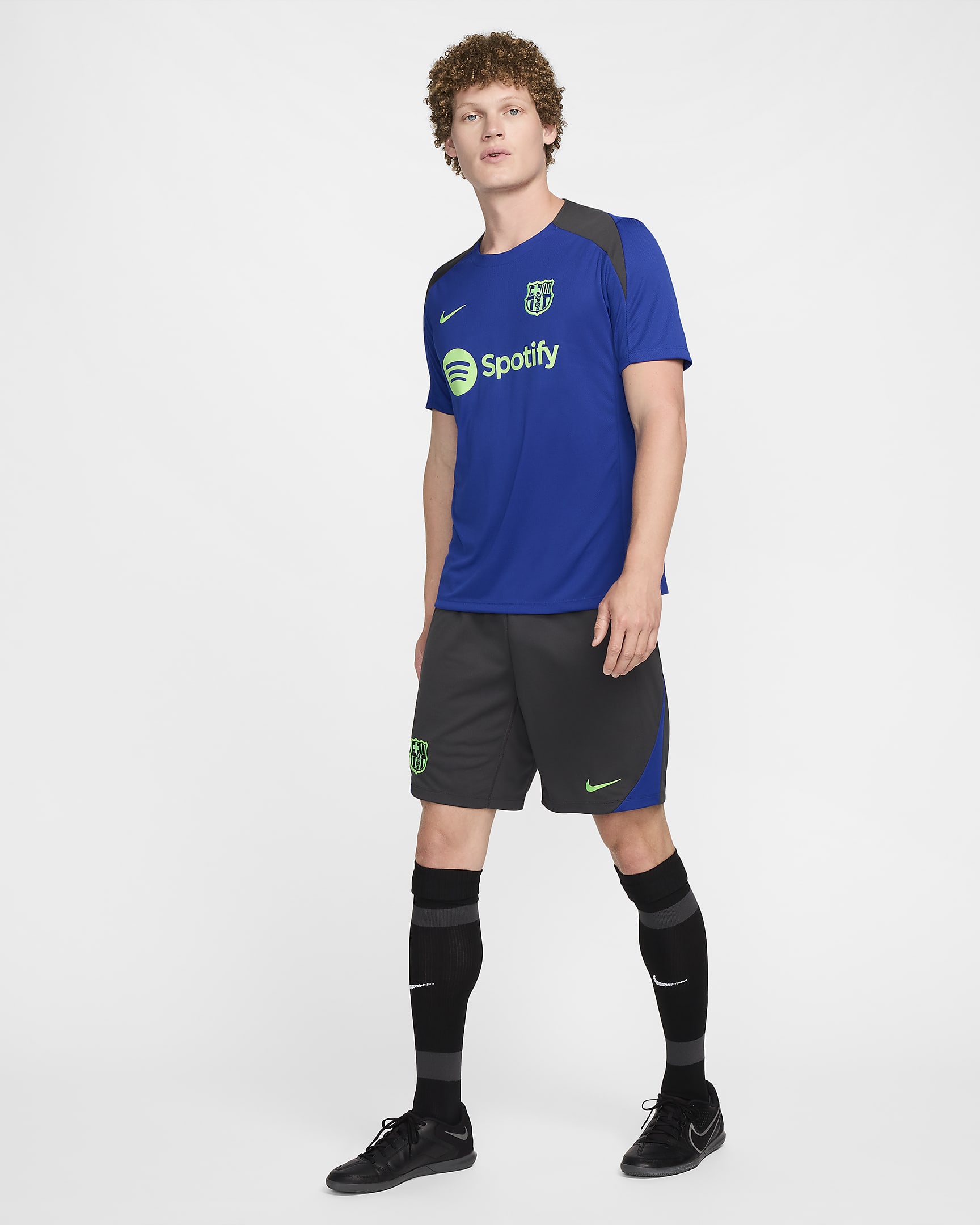 F.C. Barcelona Strike Third Men's Nike Dri-FIT Football Knit Shorts - Anthracite/Old Royal/Lime Blast