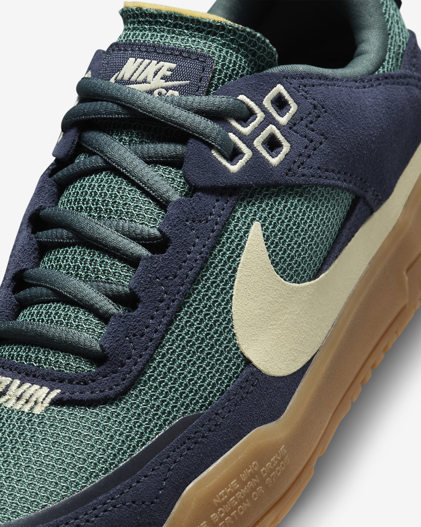 Nike SB Day One-skatersko til større børn - Thunder Blue/Vintage Green/Gum Light Brown/Alabaster