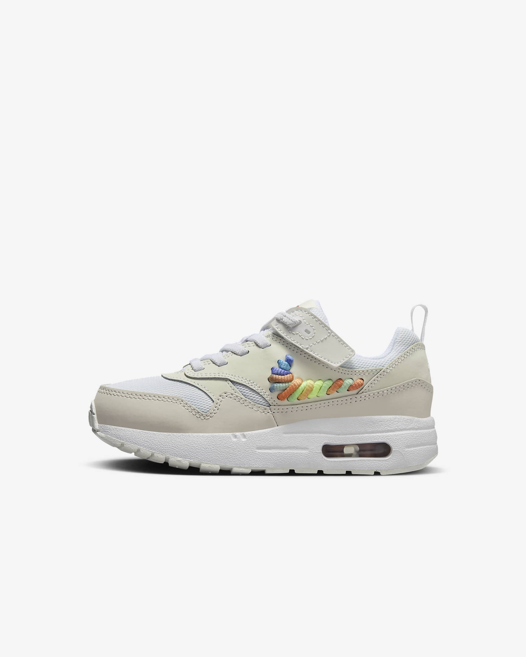 Nike Air Max 1 SE EasyOn Younger Kids' Shoes - White/Summit White/Terra Blush/Multi-Colour