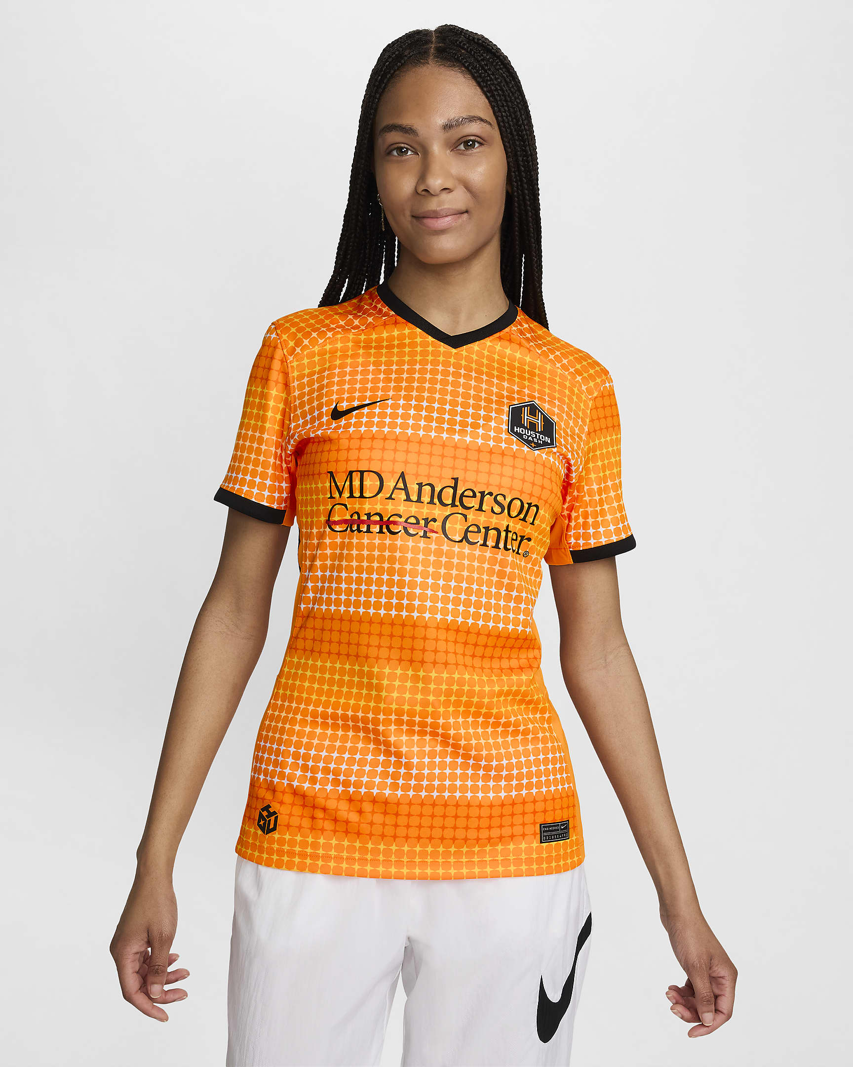 Jersey Nike Dri-FIT de la NWSL tipo réplica para mujer Houston Dash 2024 Stadium Primary - Naranja vivo