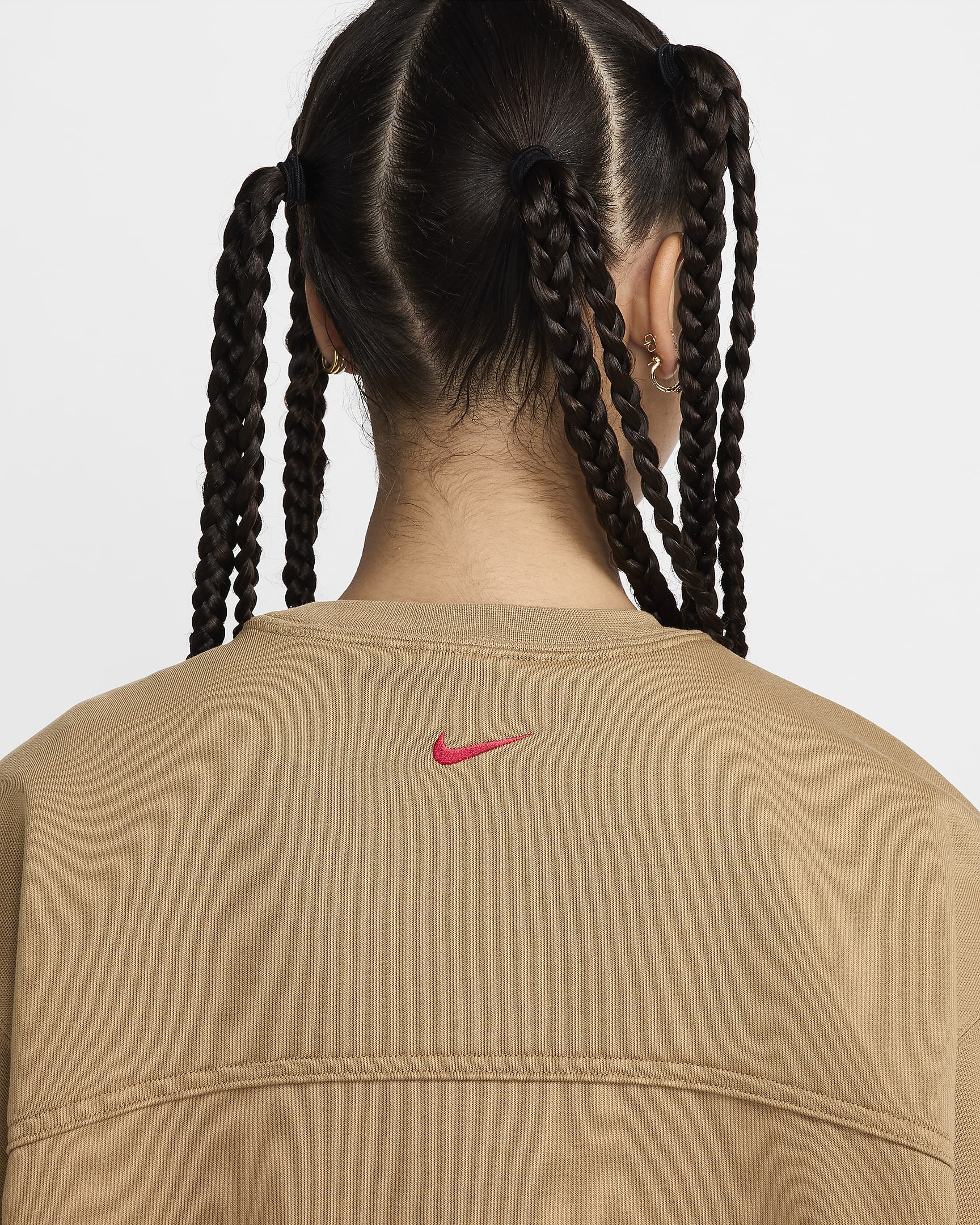 เสื้อทรงหลวมผ้าเฟรนช์เทรีผู้หญิง Nike Sportswear Breaking - Dark Driftwood