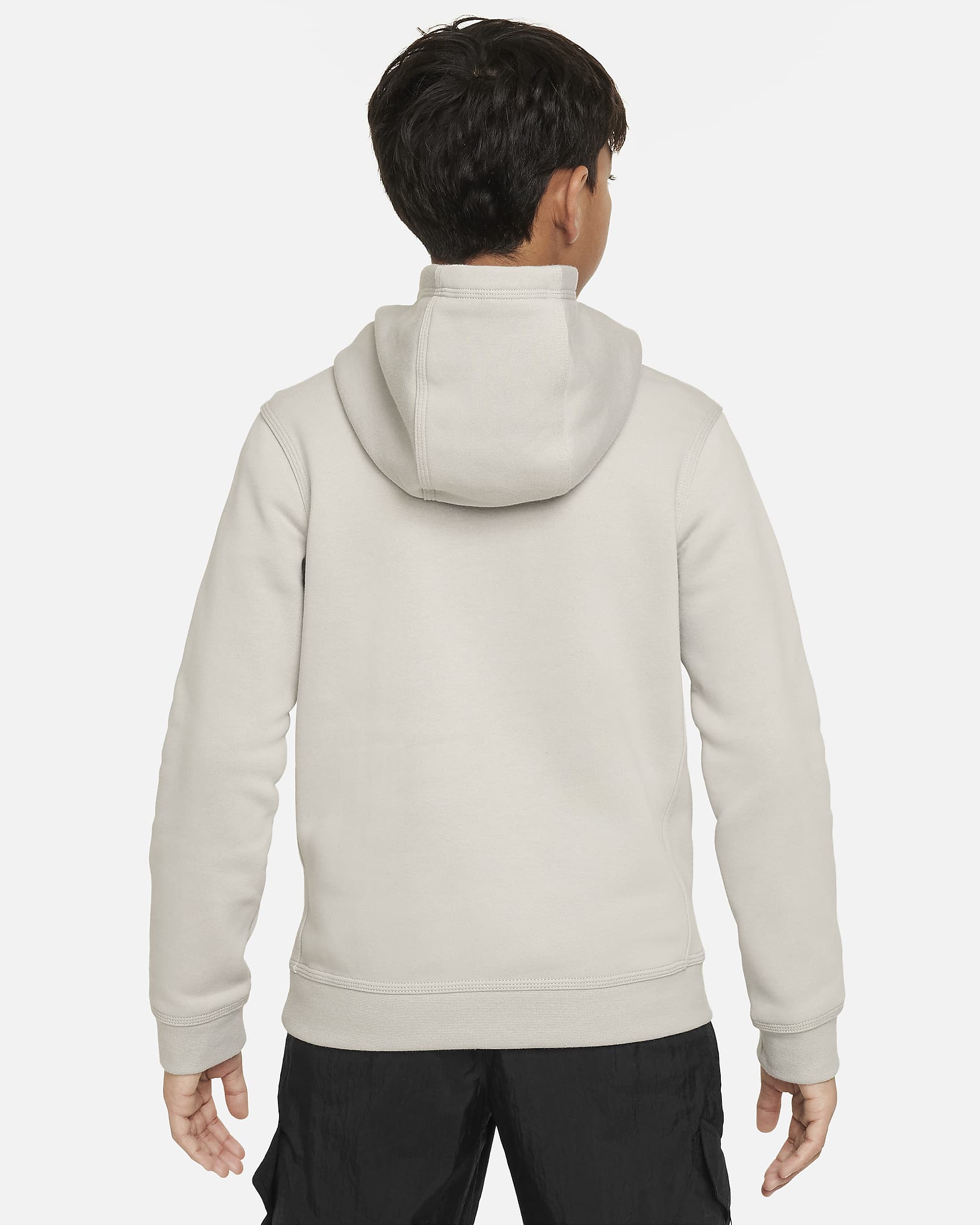 Felpa pullover in fleece con cappuccio e grafica Nike Sportswear – Ragazzo - Light Iron Ore