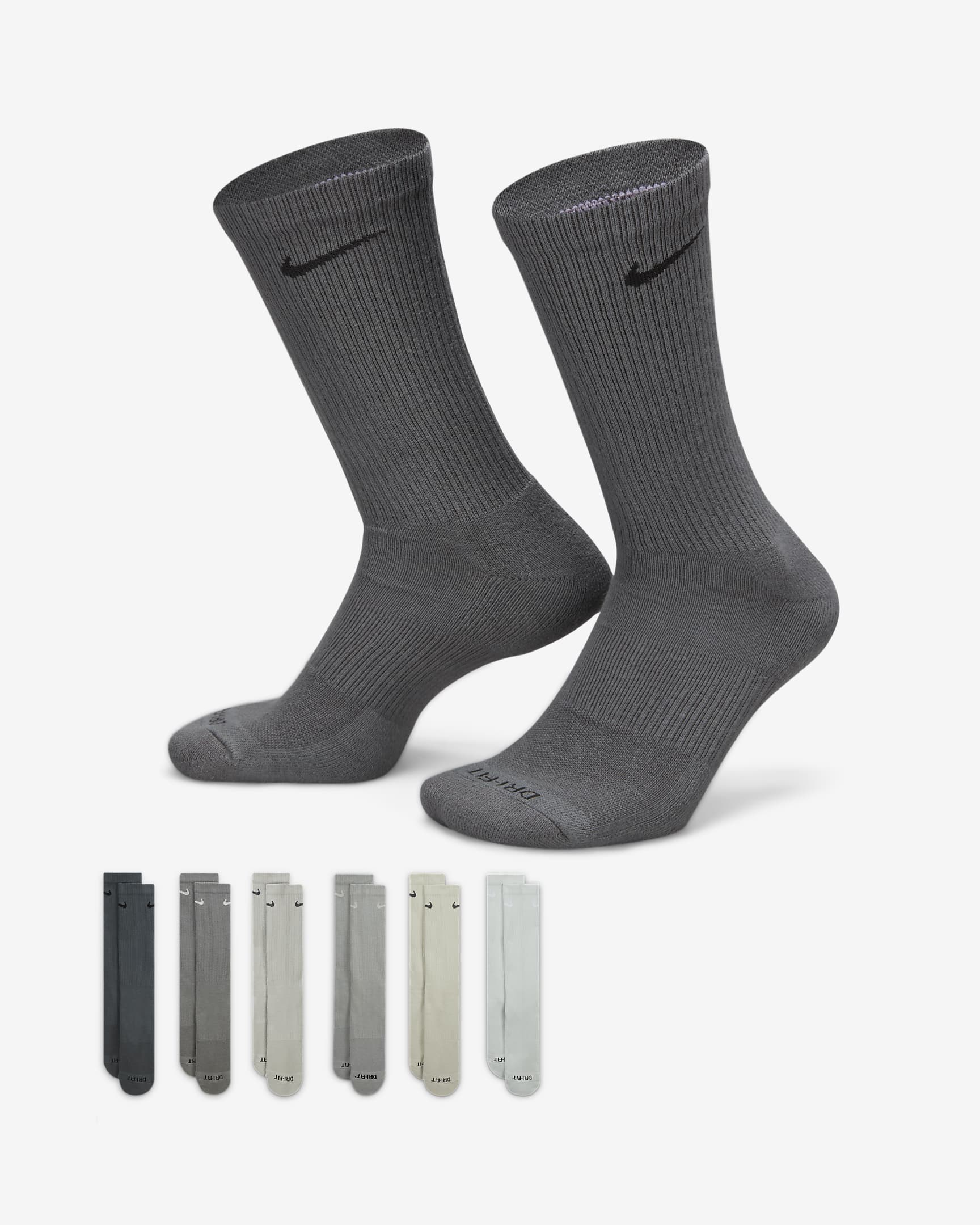 Nike Everyday Plus Cushioned Training Crew Socks (6 Pairs) - Multi-Colour