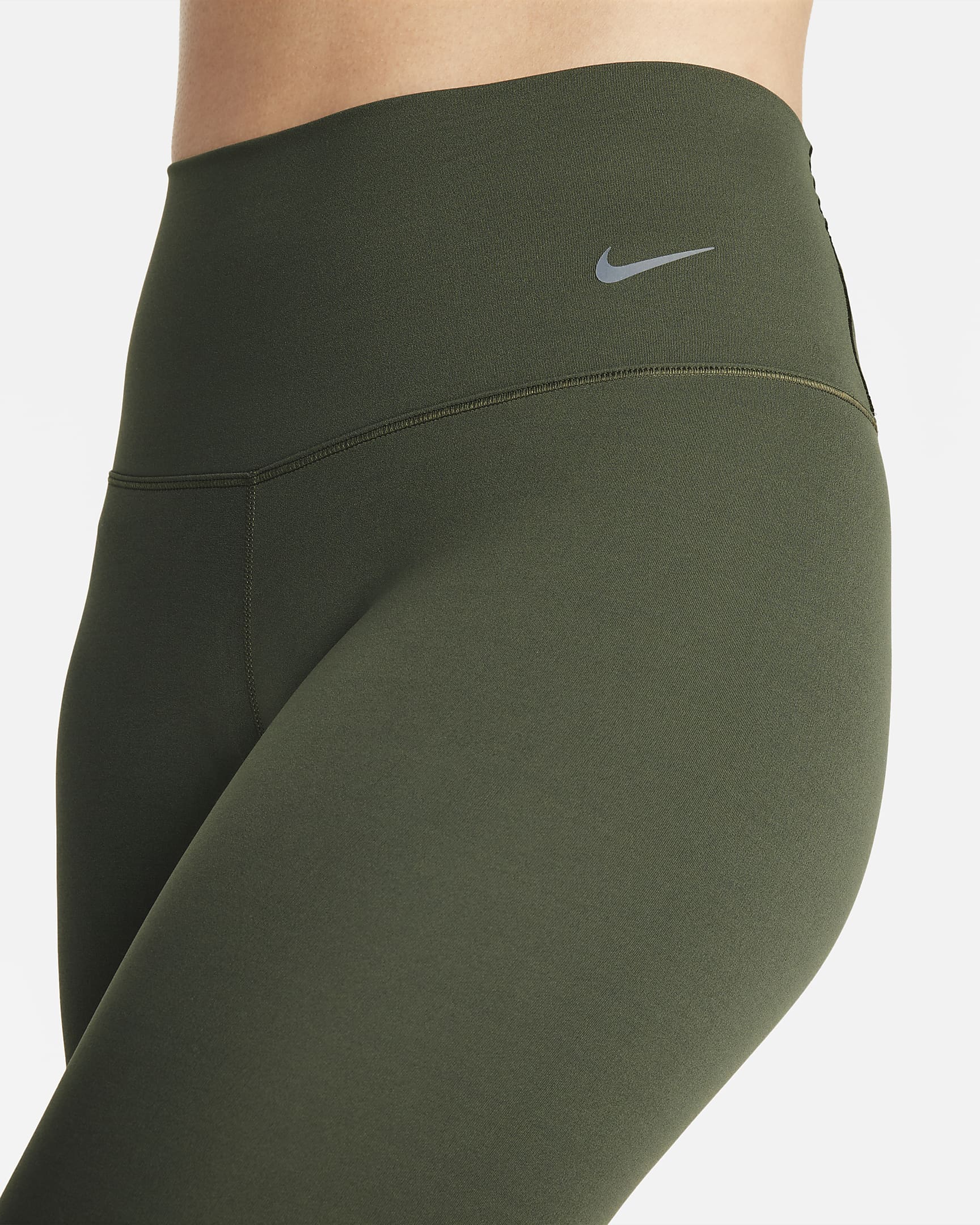 Nike Zenvy Women's Gentle-Support High-Waisted 7/8 Leggings - Cargo Khaki/Black