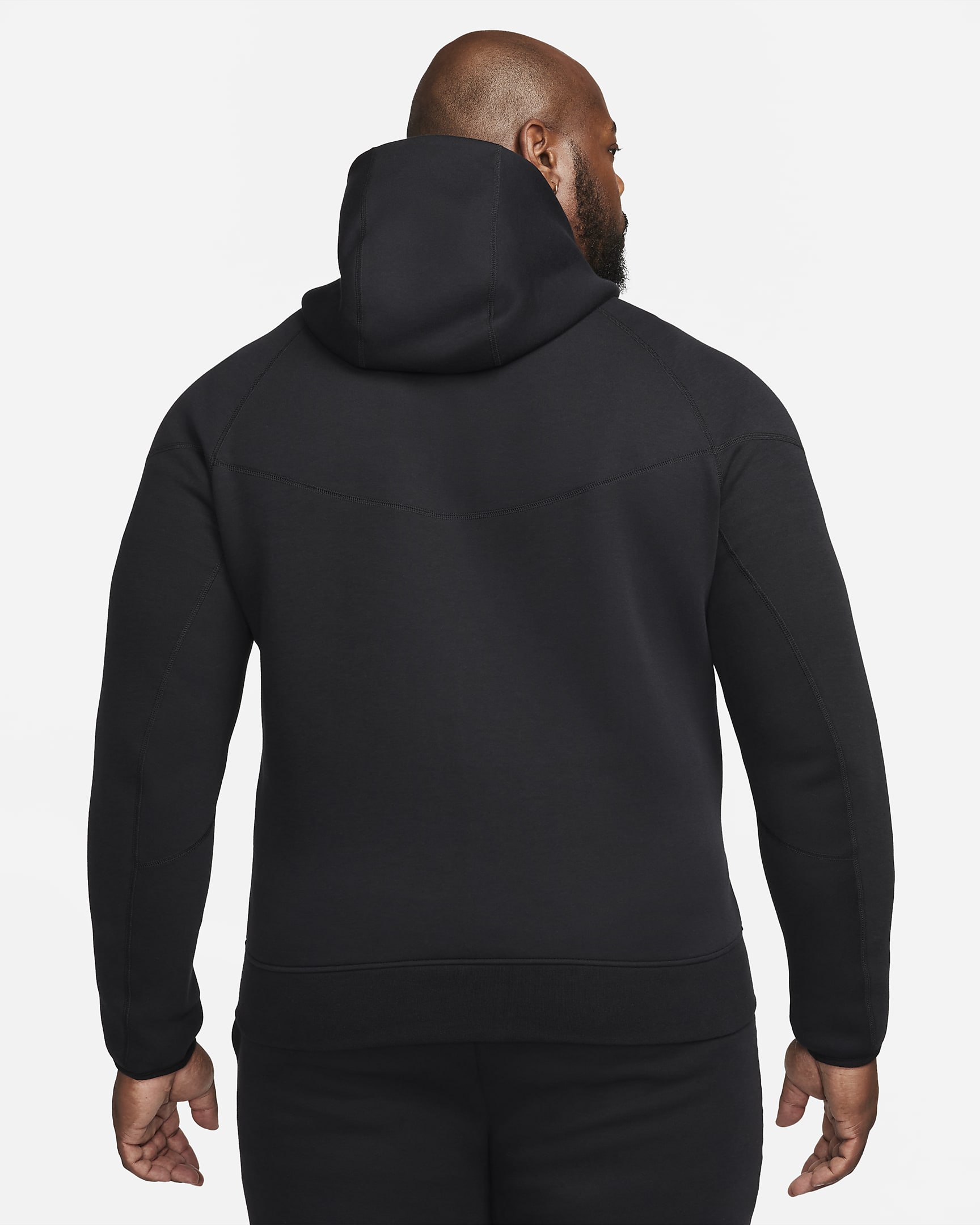 Sweat à capuche et zip Nike Sportswear Tech Fleece Windrunner pour homme - Noir/Noir