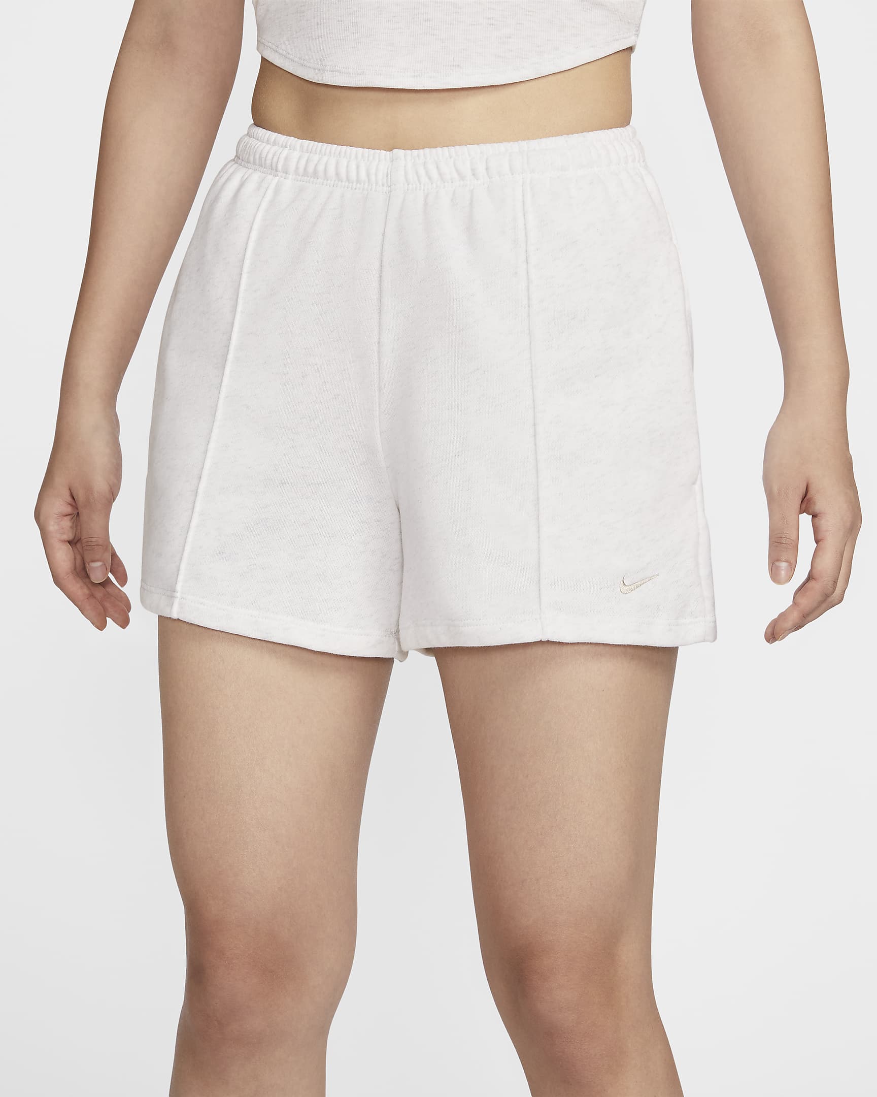 Nike Sportswear Chill Terry Women's Mid-Rise 10cm (approx.) French Terry Shorts - Birch Heather/Light Orewood Brown