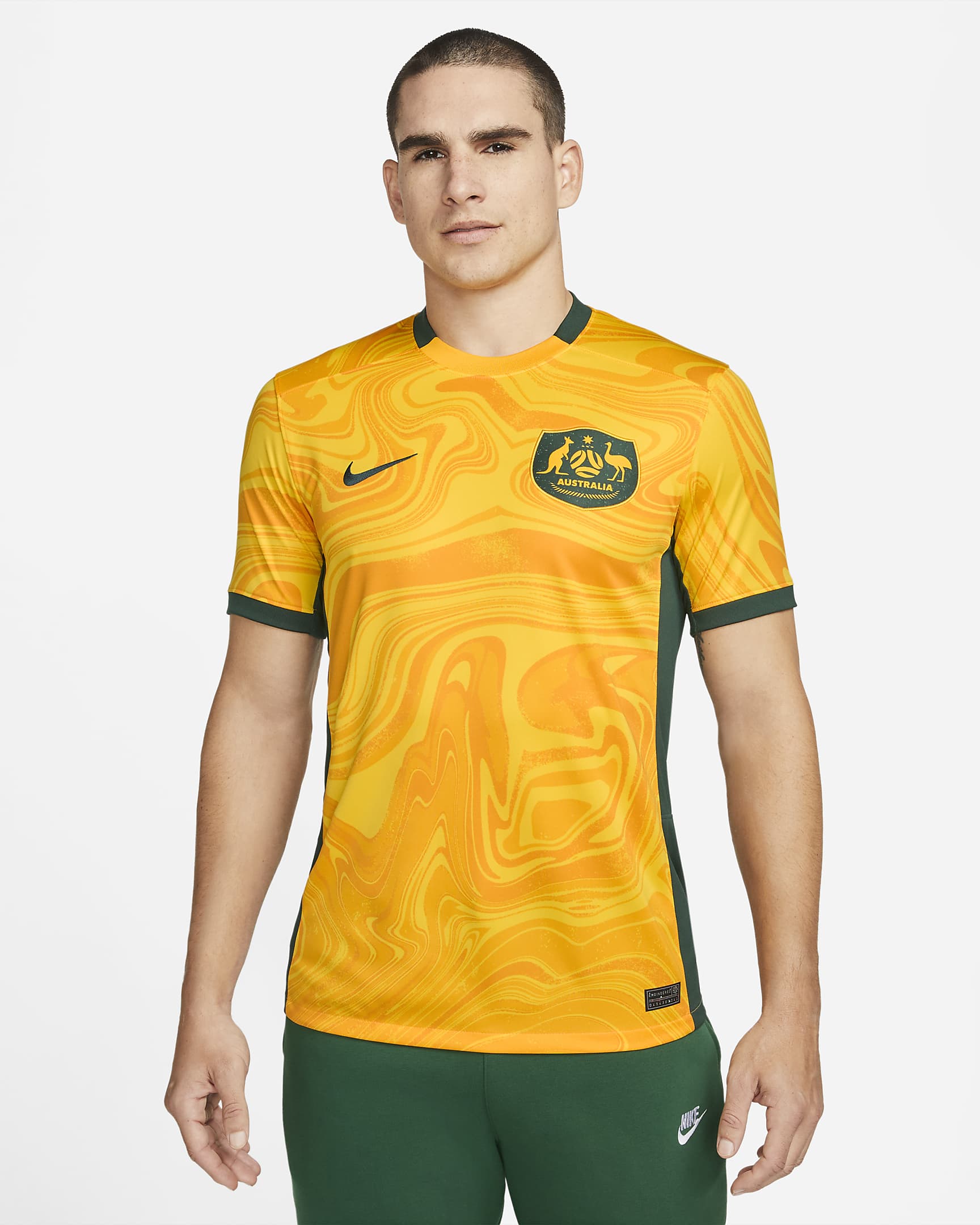 Australia 2023 Stadium Home Men's Nike Dri-FIT Football Shirt - Varsity Maize/Pro Green/Pro Green