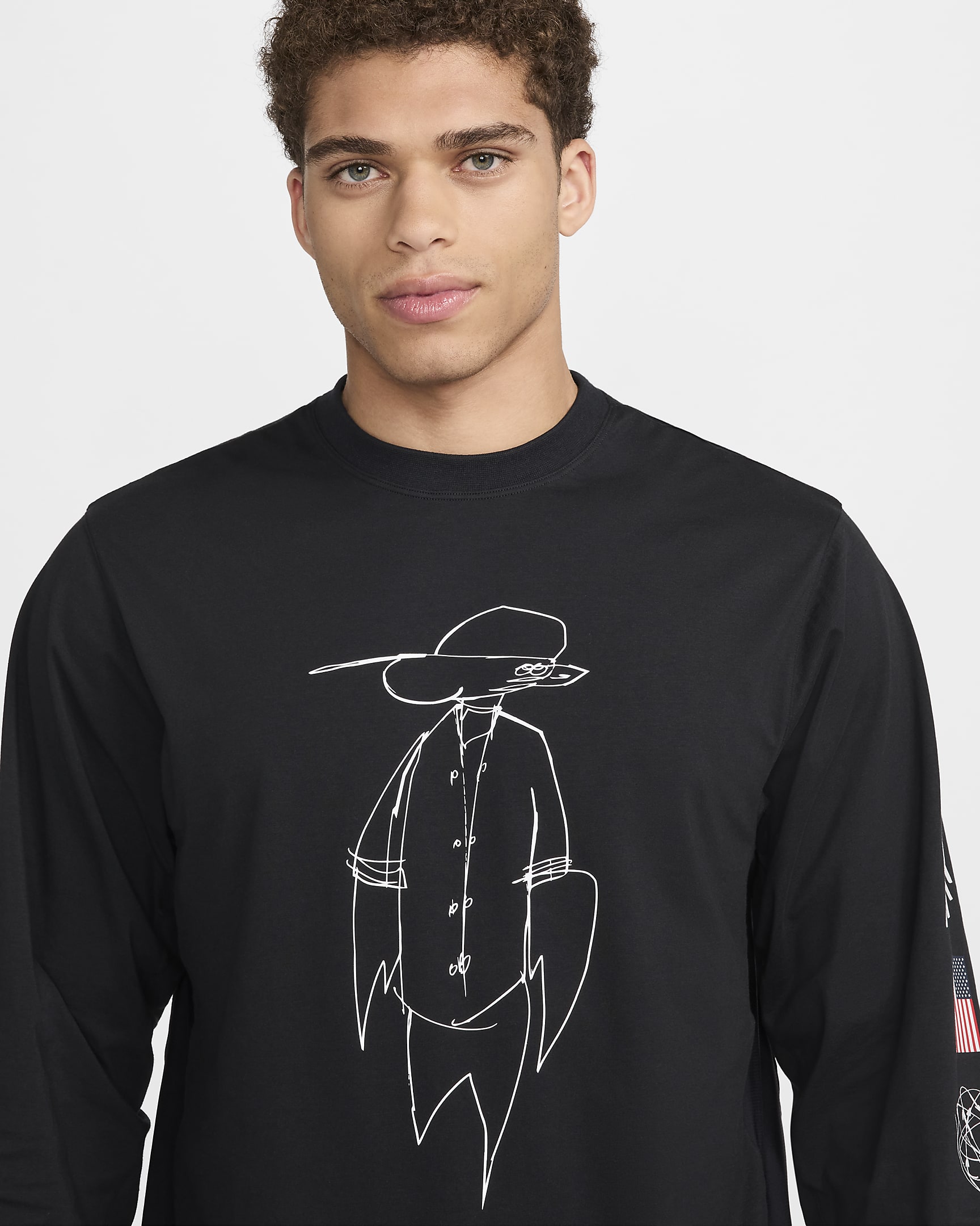 Haut à manches longues Nike Dri-FIT ADV USA pour homme - Noir/Blanc