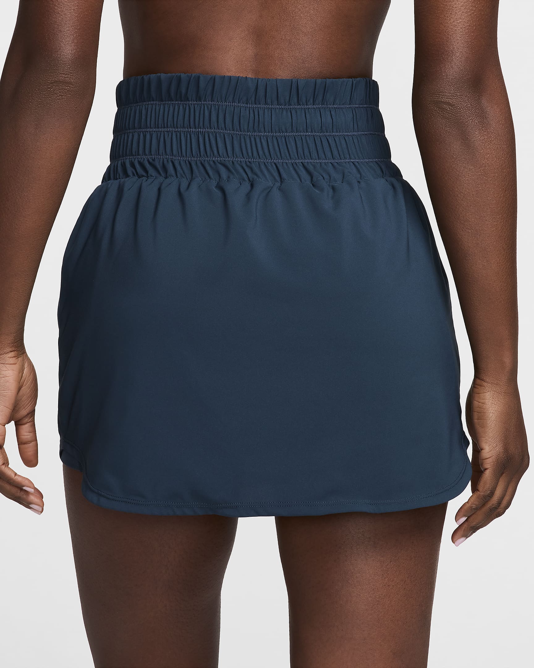 Skort Dri-FIT de tiro ultraalto para mujer Nike One - Azul marino militar/Negro