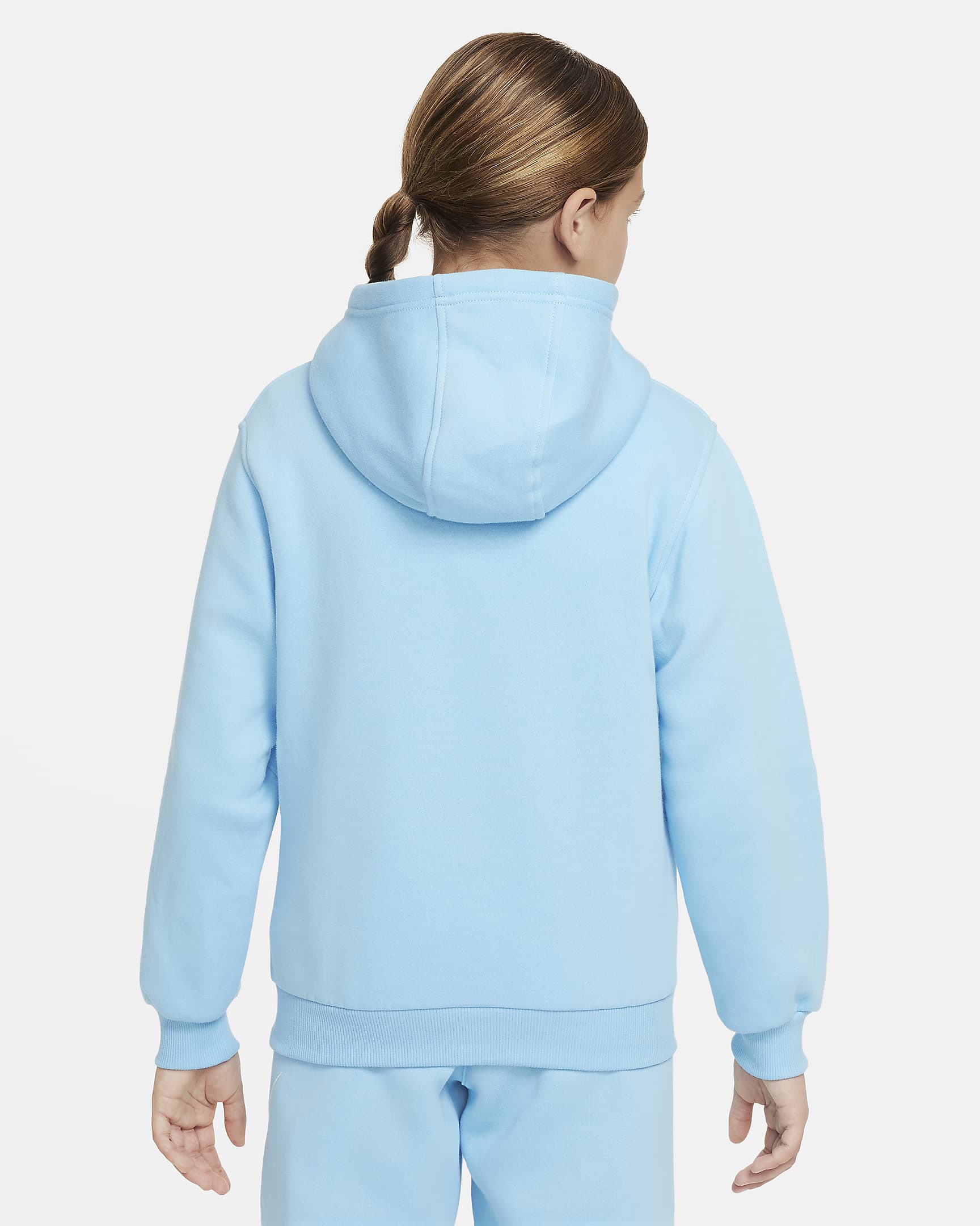 Sudadera con gorro para niños talla grande Nike Sportswear Club Fleece - Azul acuario/Blanco/Estrella azul