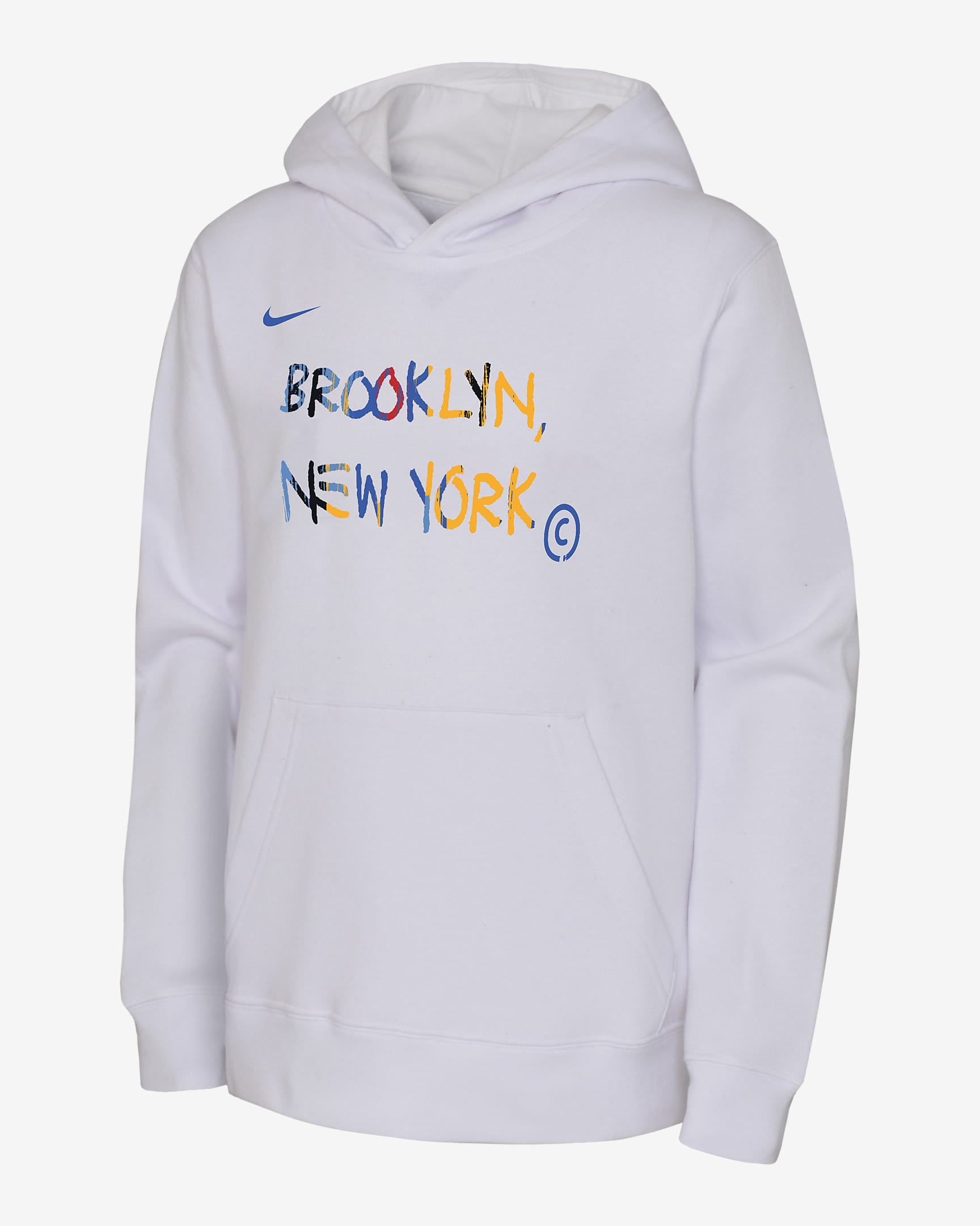 Brooklyn Nets City Edition Older Kids' Nike NBA Fleece Pullover Hoodie