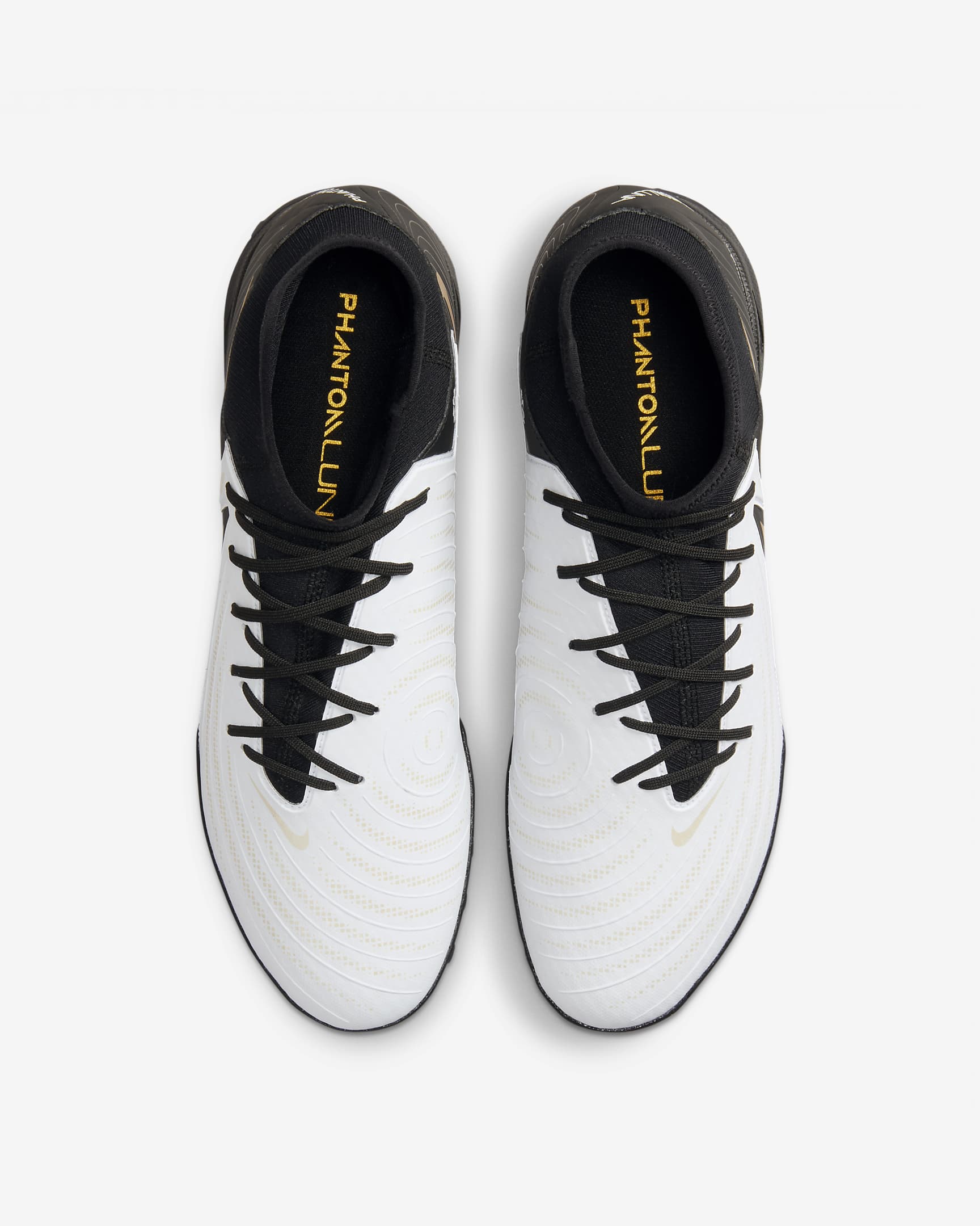 Nike Phantom Luna 2 Academy TF High-Top Football Shoes - White/Metallic Gold Coin/Black