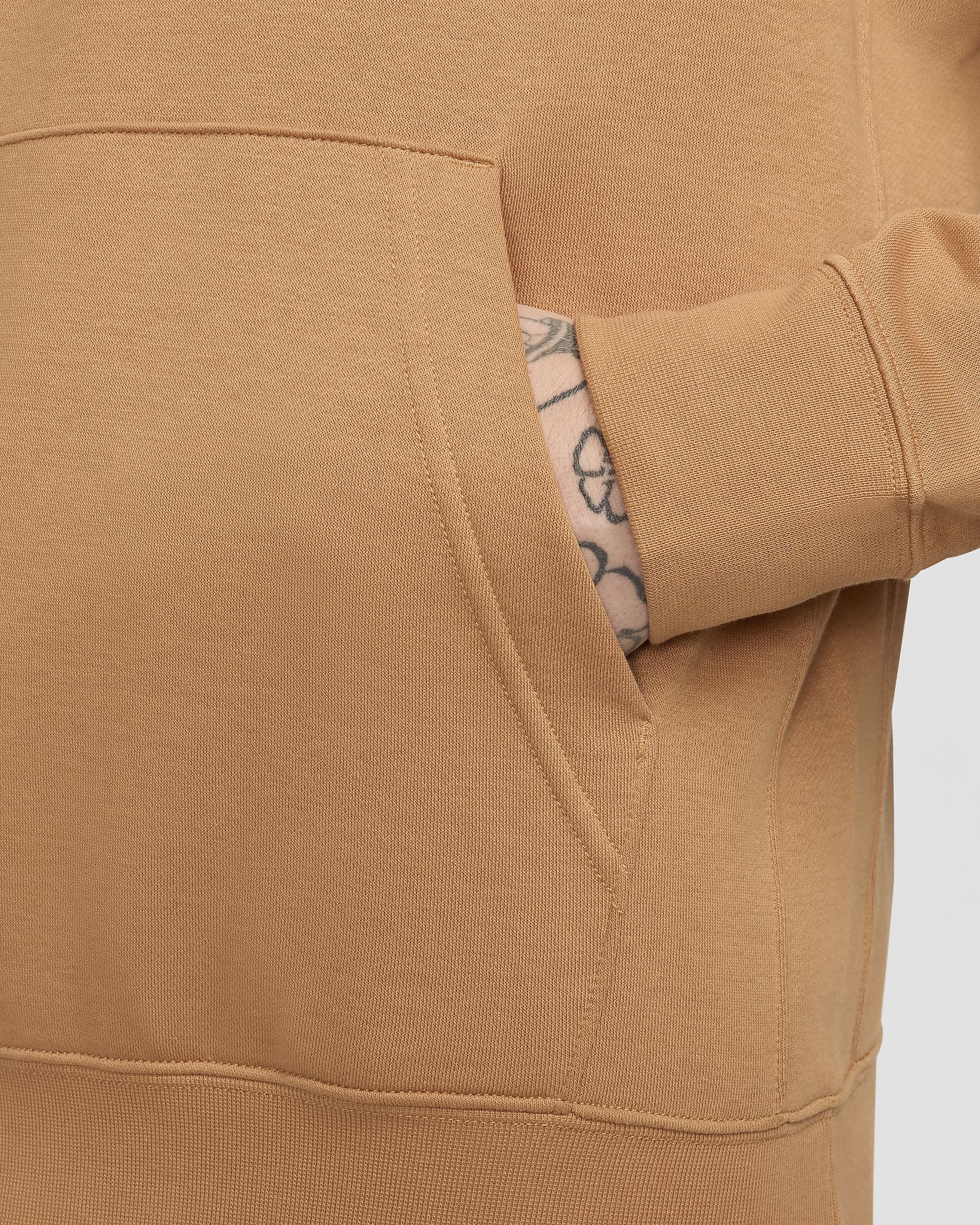 Felpa pullover con cappuccio Nike Sportswear Club Fleece - Flax/Flax/Bianco