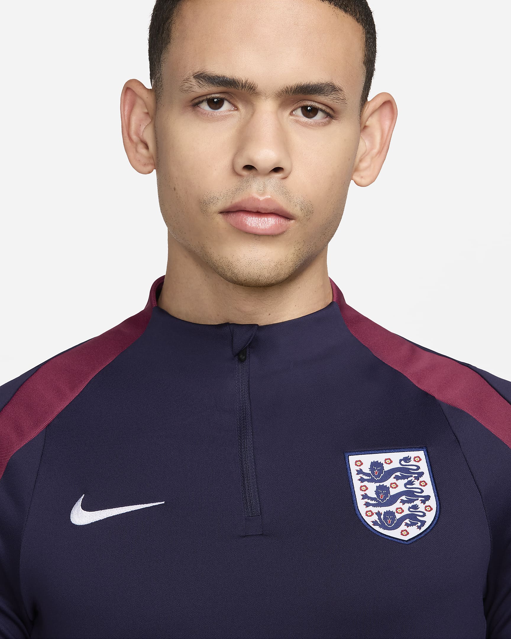 England Strike Men's Nike Dri-FIT Football Drill Top - Purple Ink/Rosewood/White