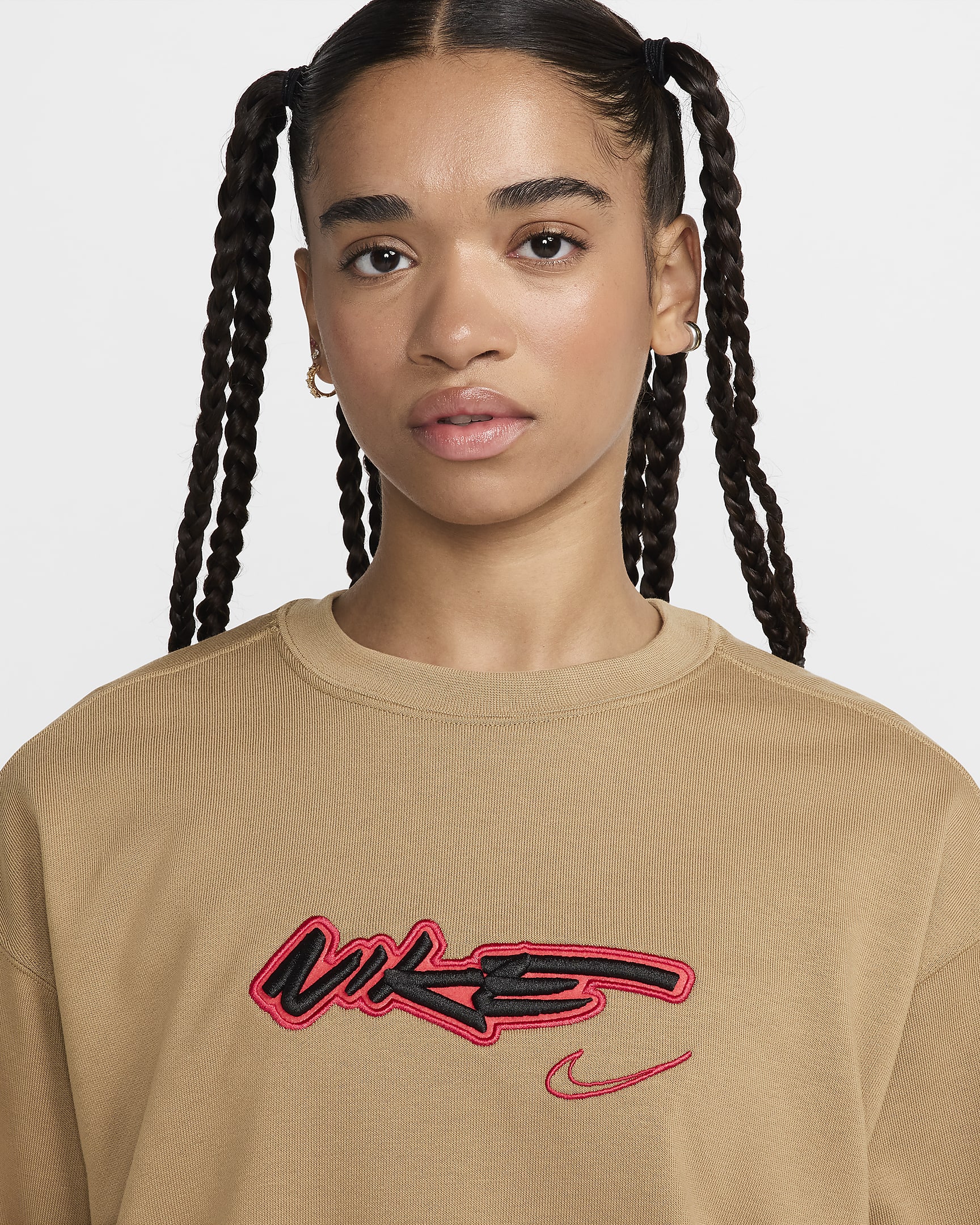 Nike Sportswear Breaking Women's Loose French Terry Top - Dark Driftwood