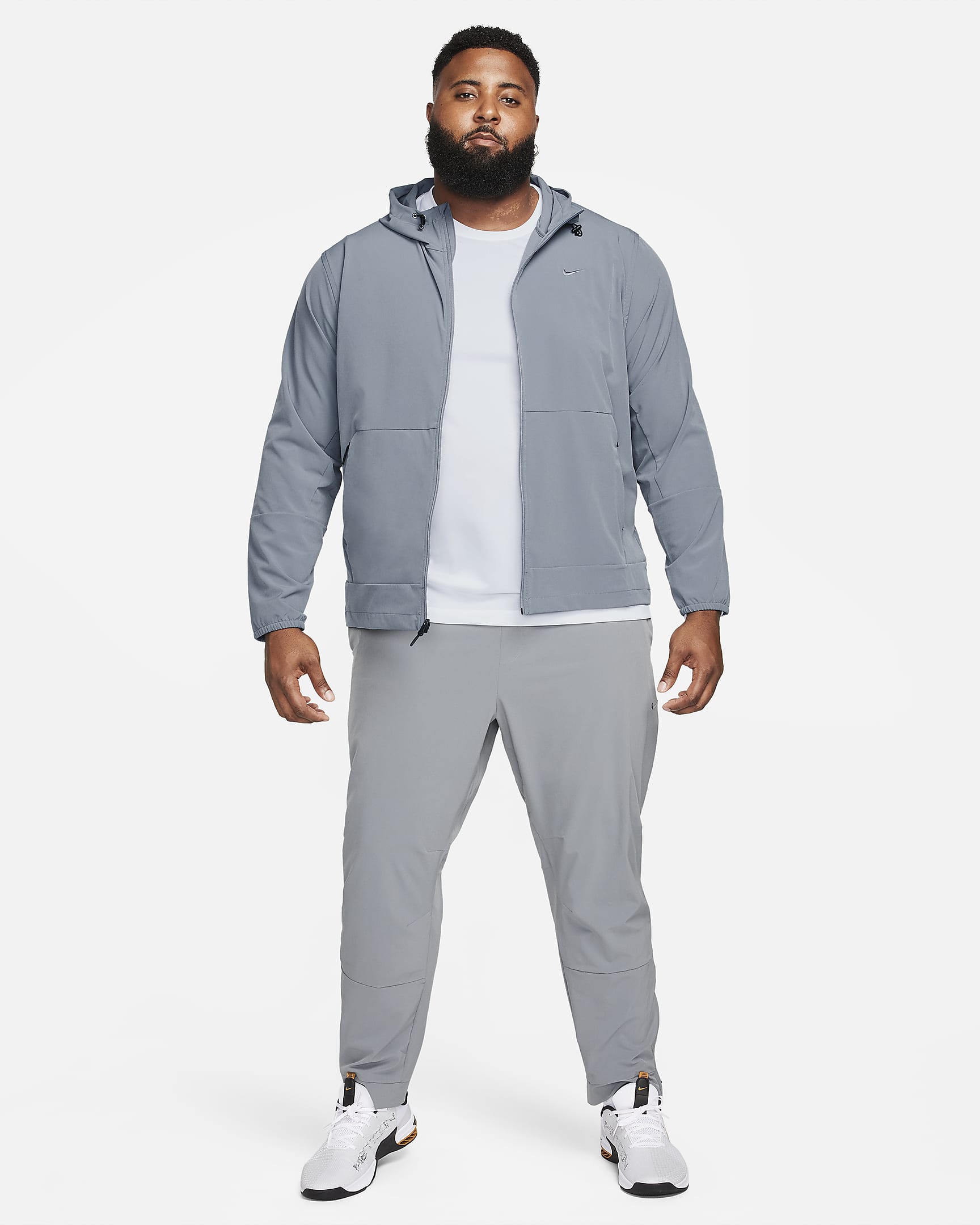 Nike Unlimited Su Tutmaz Kapüşonlu Çok Yönlü Erkek Ceketi - Smoke Grey/Siyah/Smoke Grey