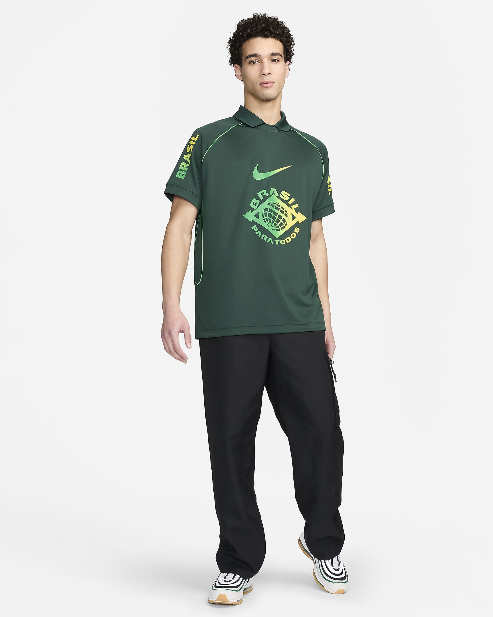 Jersey de fútbol Nike Dri-FIT de Brasil para hombre - Verde pro/Verde chispa claro/Amarillo dinámico