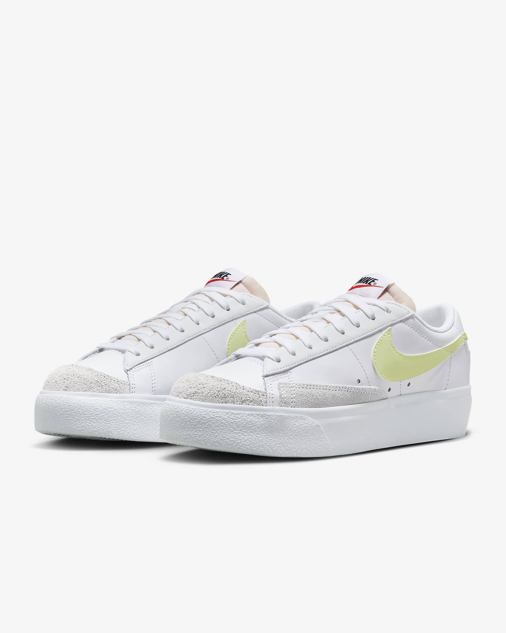 Nike Blazer Low Platform Women's Shoes - White/Team Orange/Black/Life Lime