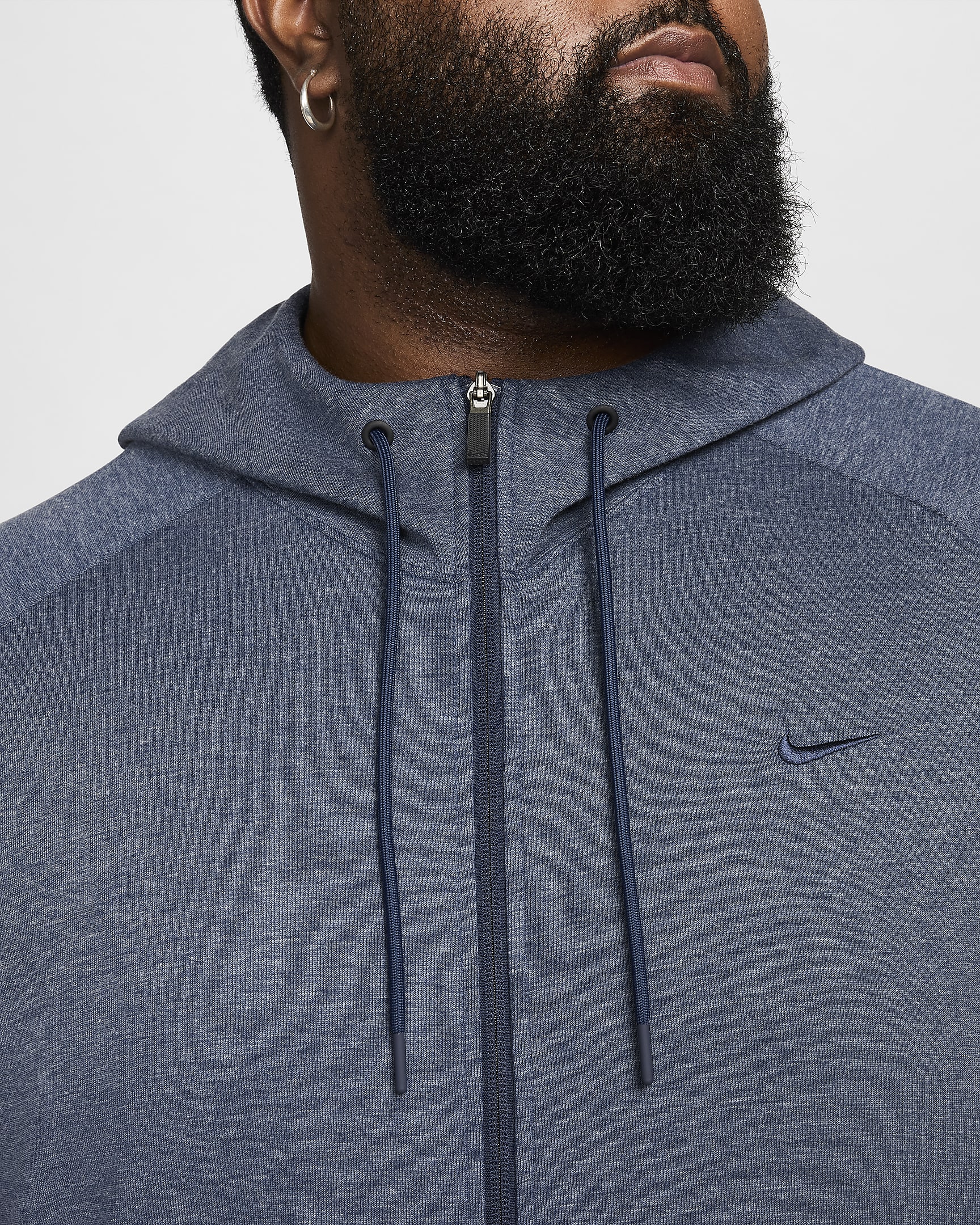 Nike Primary Men's Dri-FIT UV Full-Zip Versatile Hoodie - Obsidian/Heather/Obsidian