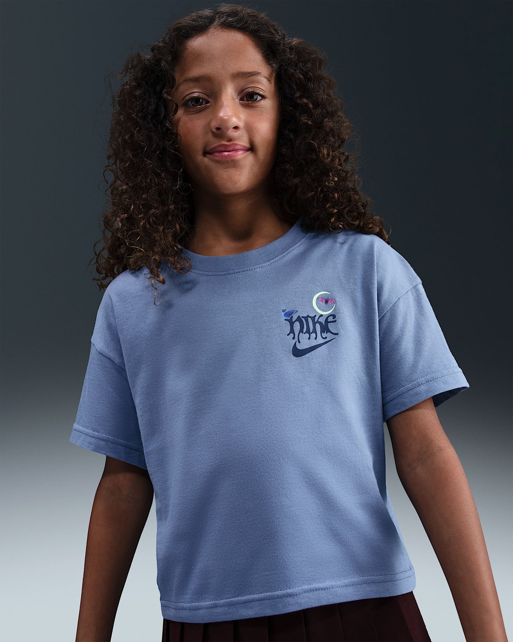 Playera para niña talla grande Nike Sportswear - Índigo mundial