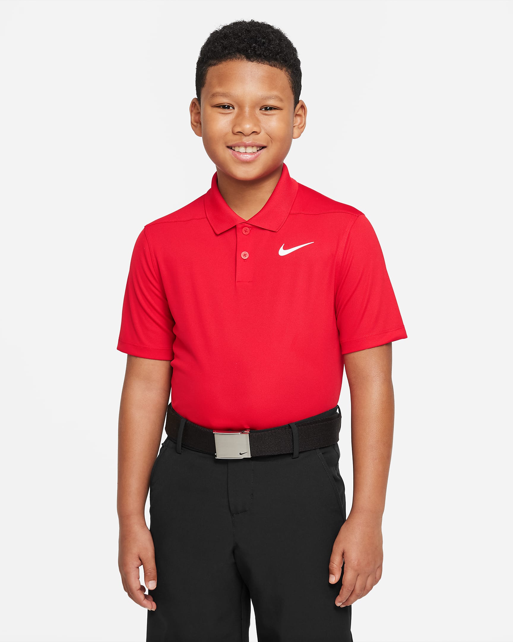 Nike Dri-FIT Victory Golf-Poloshirt für ältere Kinder (Jungen) - University Red/Weiß