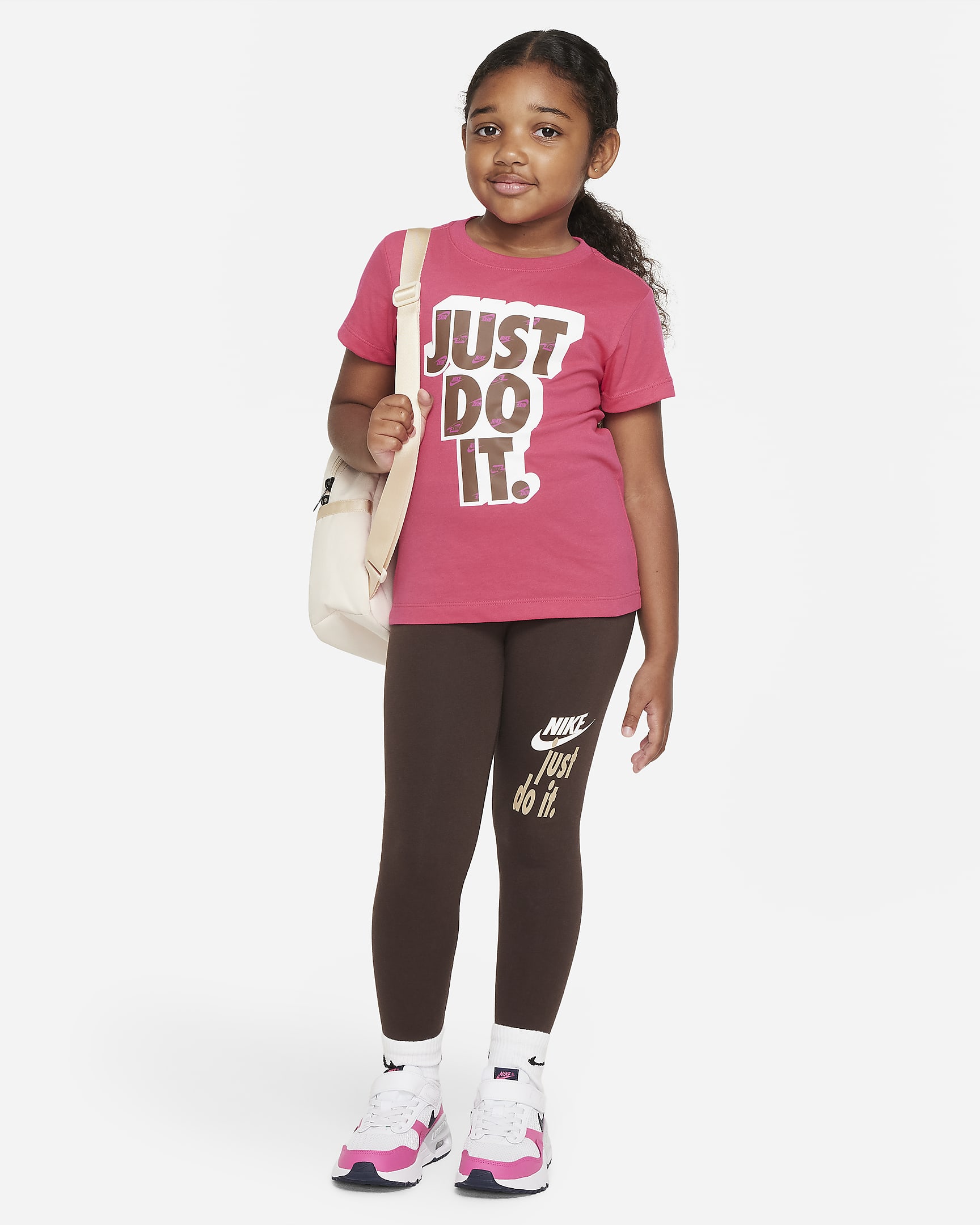 Nike Relaxed Tee and Scrunchie Set Little Kids 2-Piece Set - Fireberry