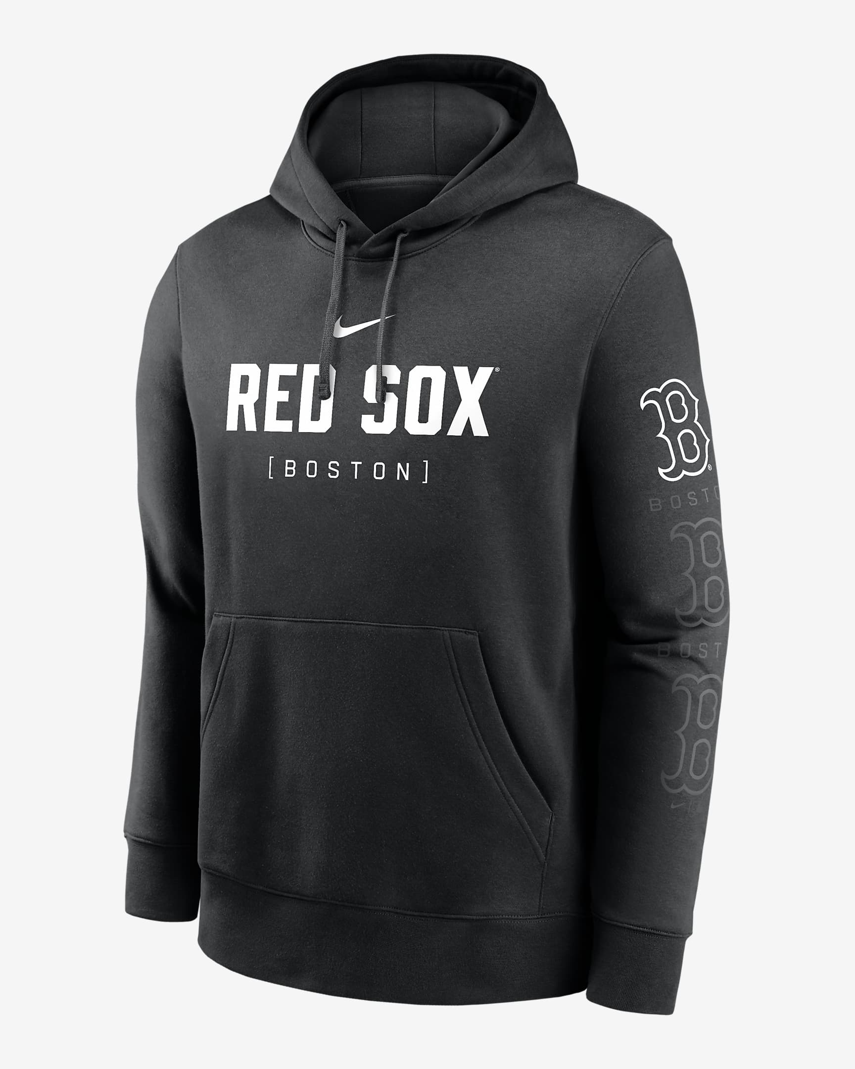 Boston Red Sox Fashion Club Men's Nike MLB Pullover Hoodie - Black