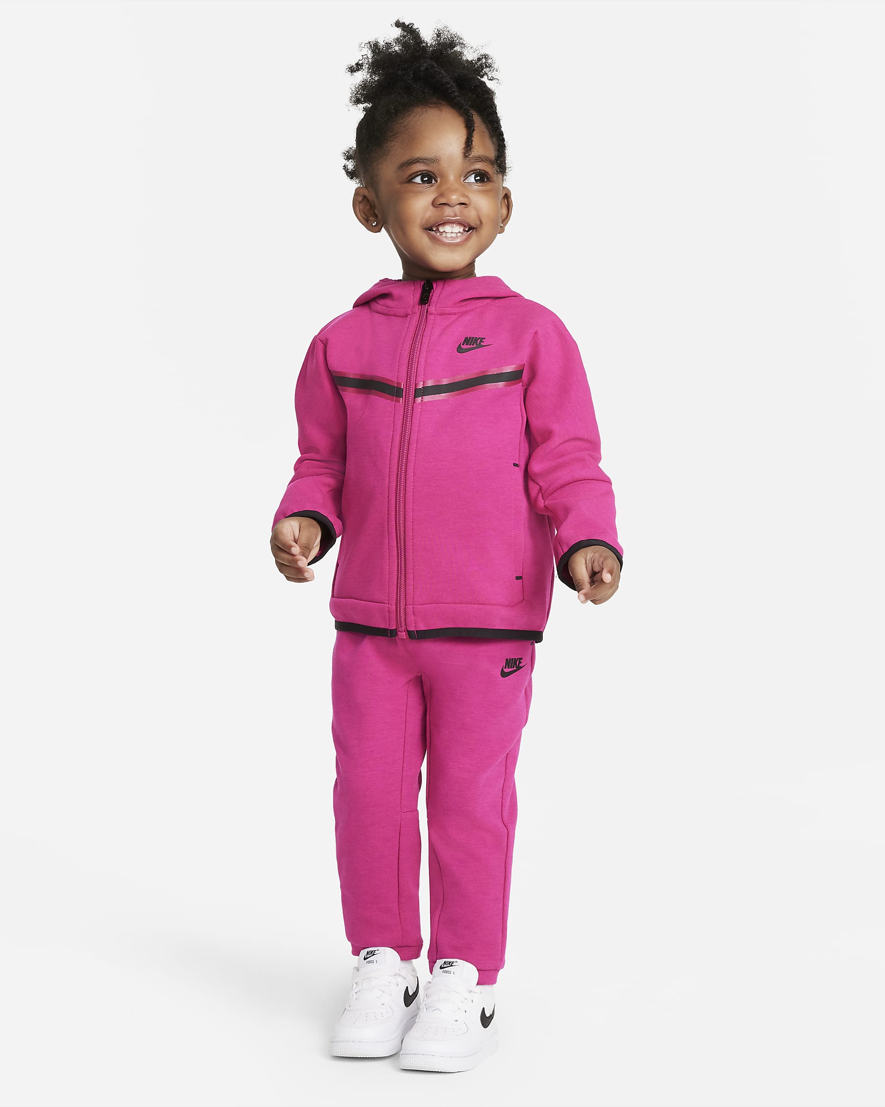 Nike Sportswear Tech Fleece Baby (12–24M) Hoodie and Trousers Set - Fireberry Heather