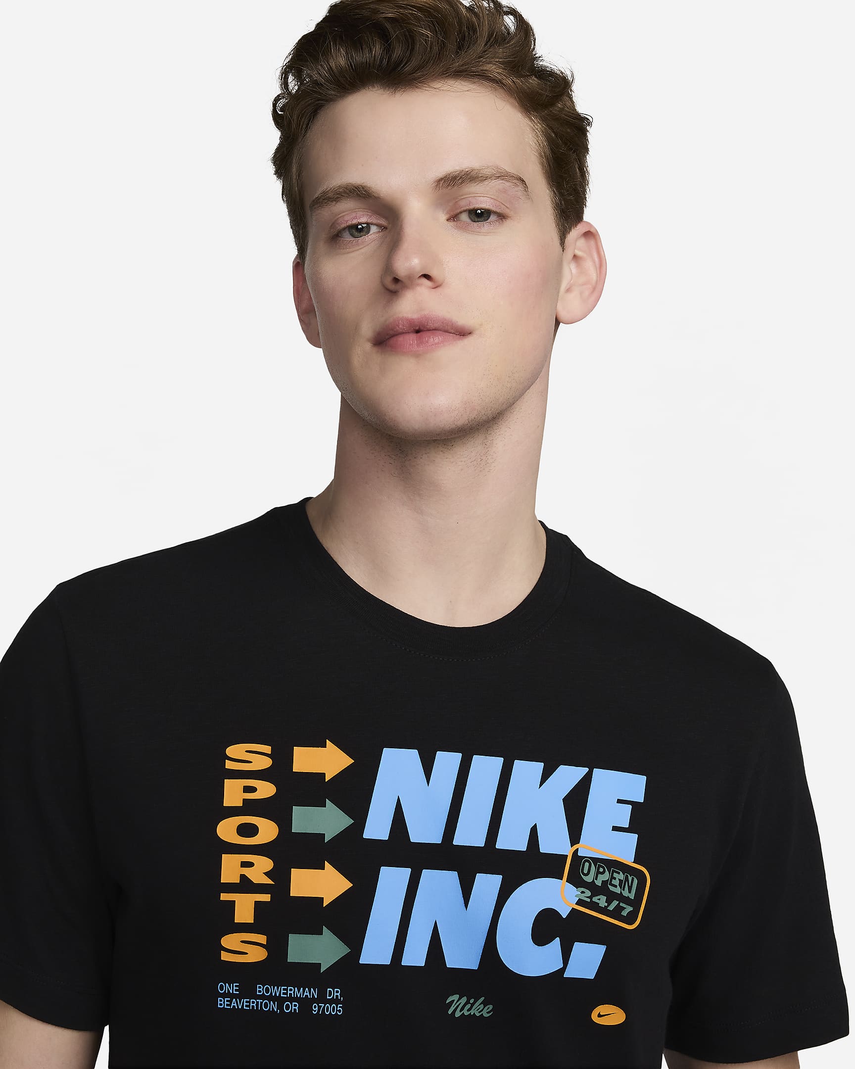 T-shirt de fitness Dri-FIT Nike para homem - Preto