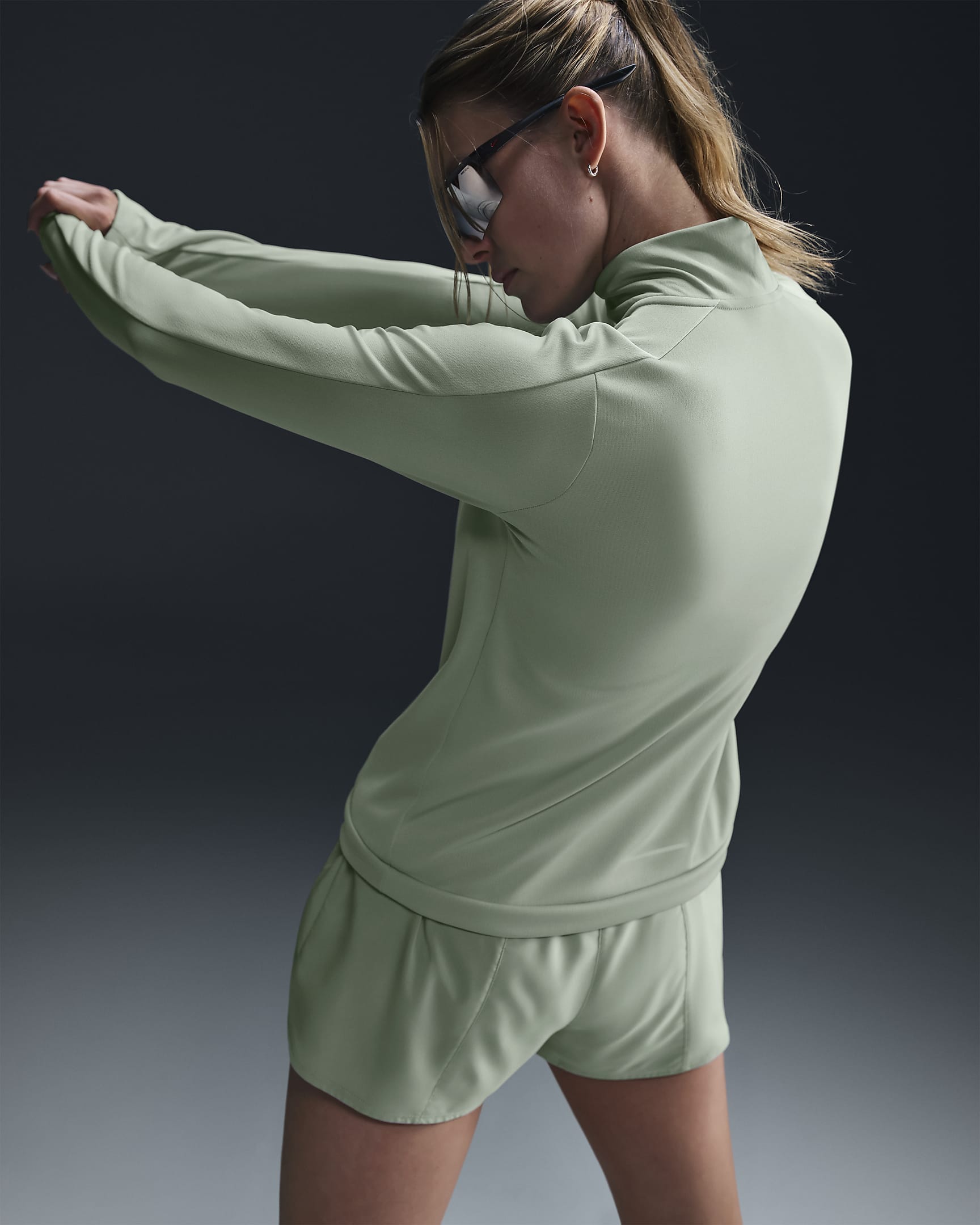 Nike Dri-FIT Pacer Damen-Pullover mit Viertelreißverschluss - Jade Horizon